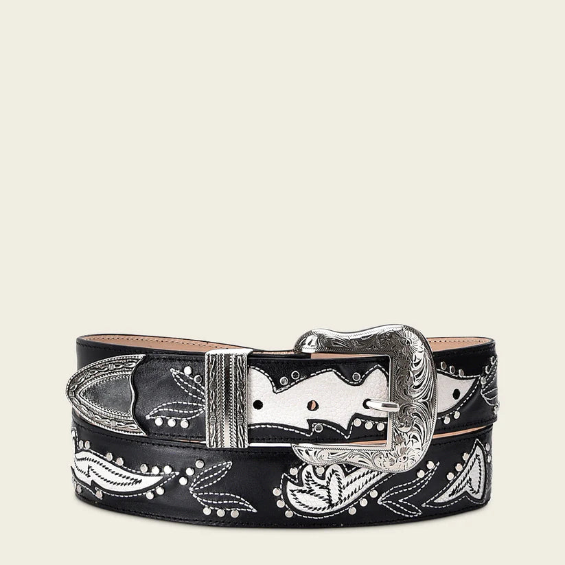 CDA29RS Western Cowgirl Leather Belt for Women - Stylish Black Genuine Leather Belt - Perfect for Rodeo, Country Outfits & Casual Wear