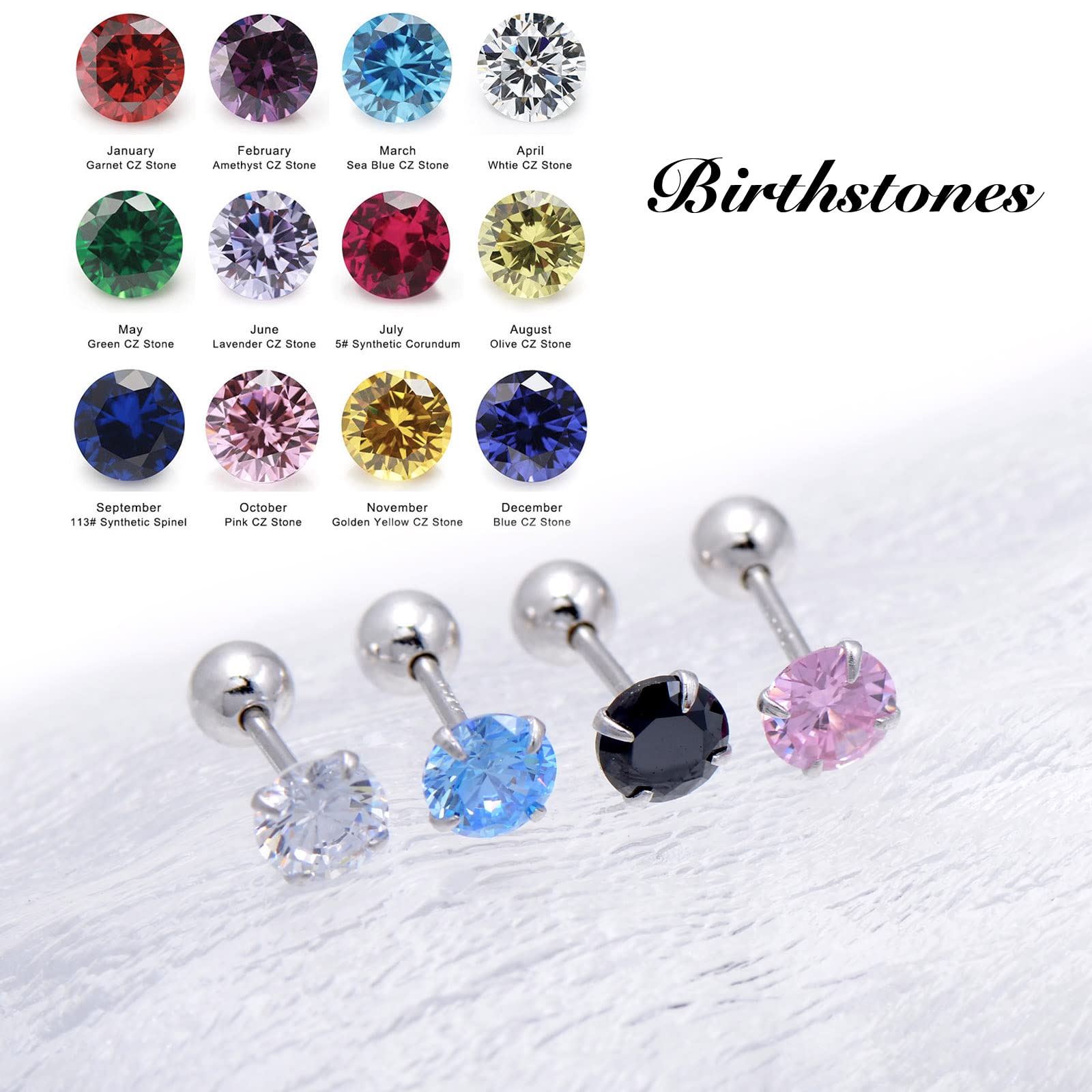 Sterling Silver Cubic Zirconia Screw Back Earrings - 3mm Barbie Pink Studs | Perfect for Everyday Wear, Gift Giving & Special Occasions