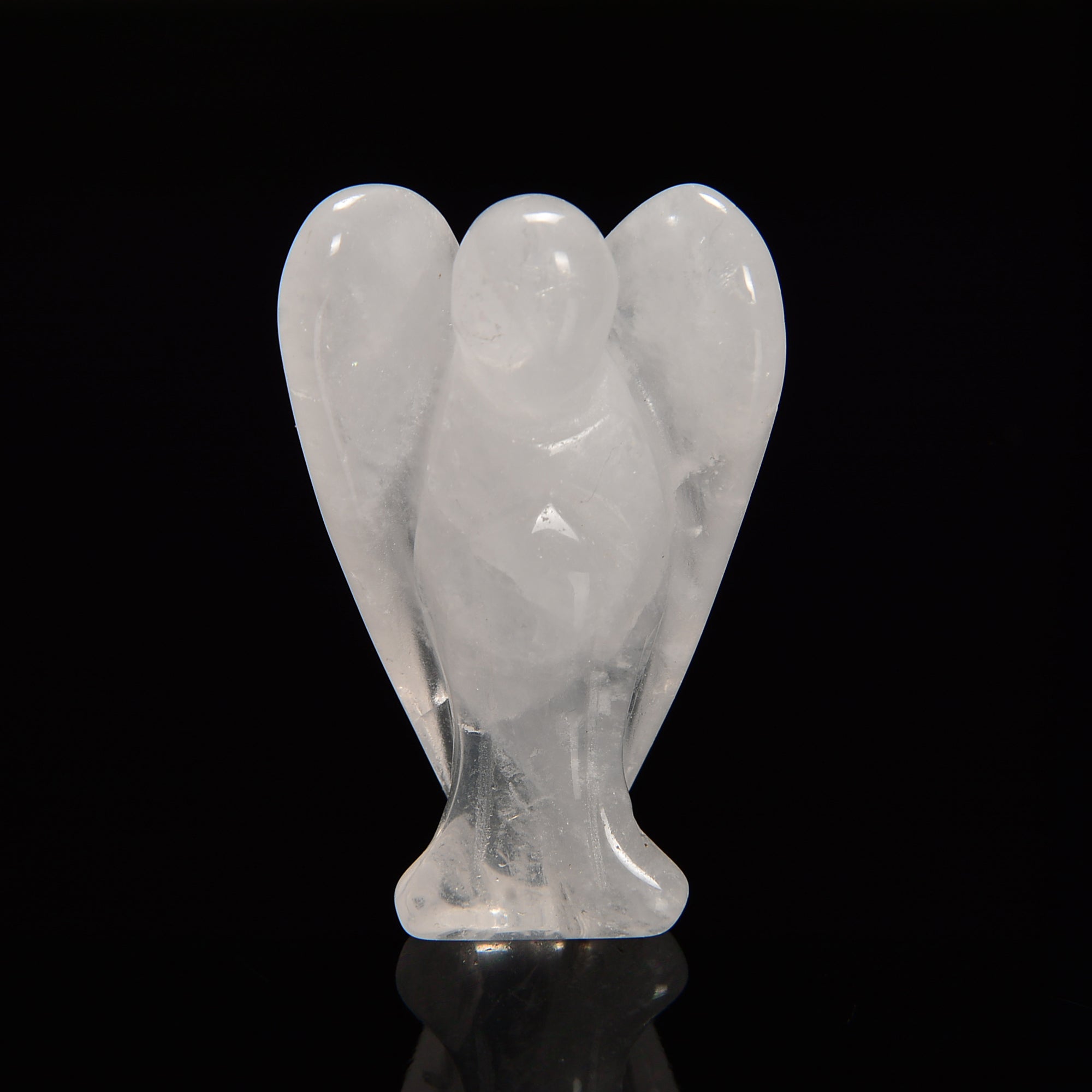 Hand Carved 2 Inch Clear Quartz Angel Figurine - Healing Crystal for Meditation, Home Decor & Spiritual Gifts