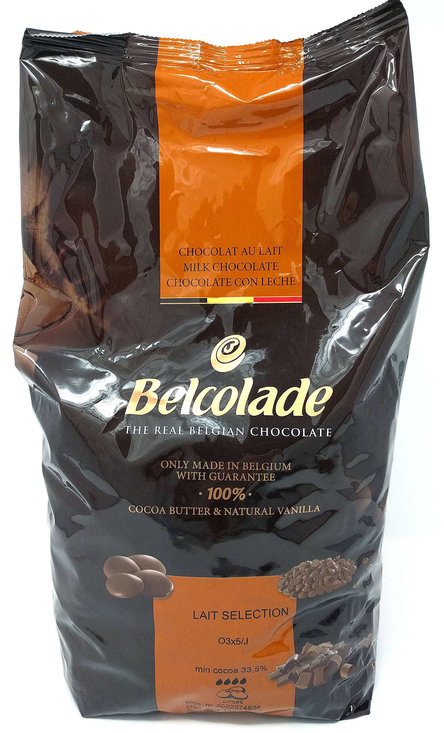 Belcolade Lait Selection 34% Milk Chocolate Drops - Bulk 2x5kg Carton for Baking, Desserts & Professional Use - Premium Belgian Chocolate for Chefs & Home Bakers