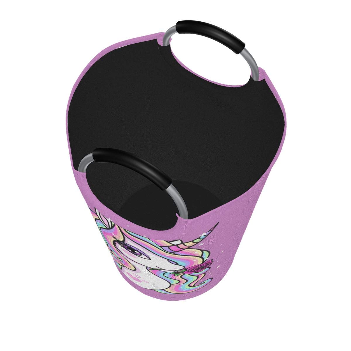 **Dujiea 82L X-Large Collapsible Laundry Basket with Aluminum Handles - Tall Rose Unicorn Design for Kids, Dorm Room & Home Storage | Perfect for Laundry, Toys & Clutter Organization**
