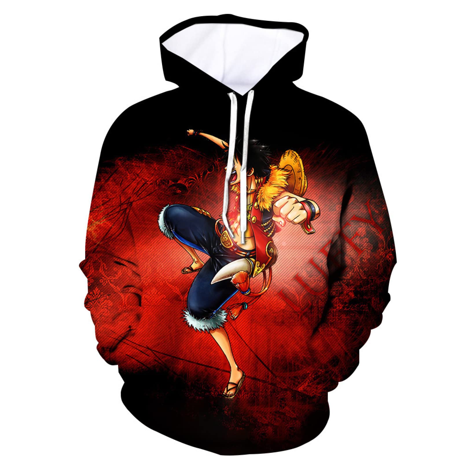 One Piece Luffy Cosplay Hoodie - Anime Sweatshirt for Men & Women - Perfect for Halloween, Conventions & Anime Fans