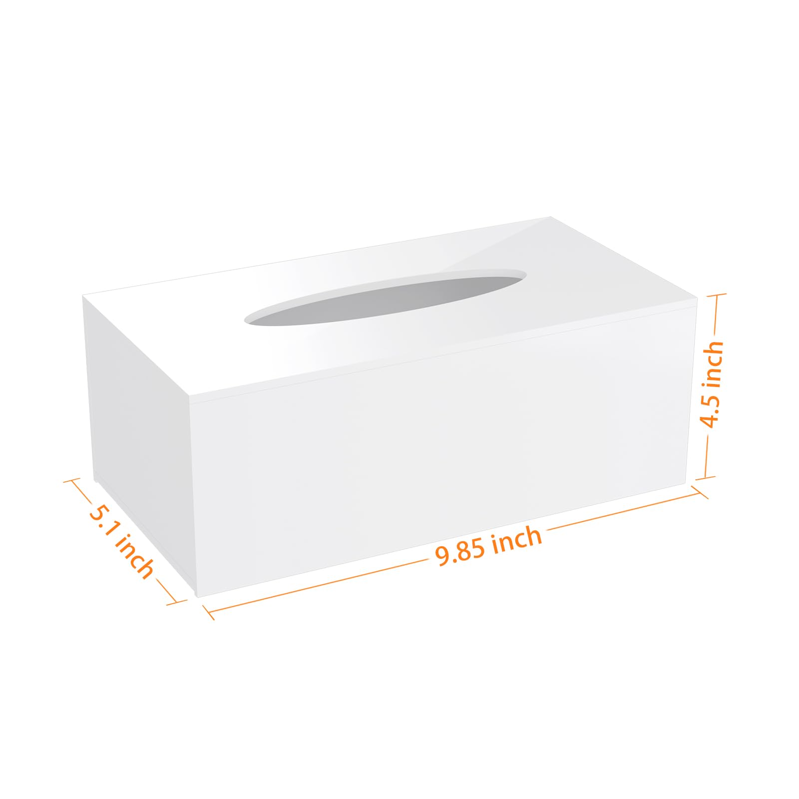SILUT Acrylic Tissue Box Cover - Elegant White Rectangular Tissue Box Holder for Bathroom, Kitchen & Office - Perfect Home Decor & Gift Idea