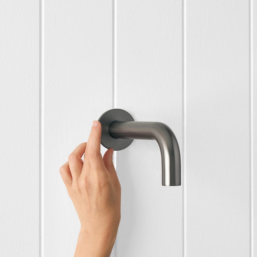 Sydney Wall Spout in Gunmetal Finish - Modern Bathroom Faucet for Sink and Vanity | Perfect for Home, Hotel, and Commercial Use