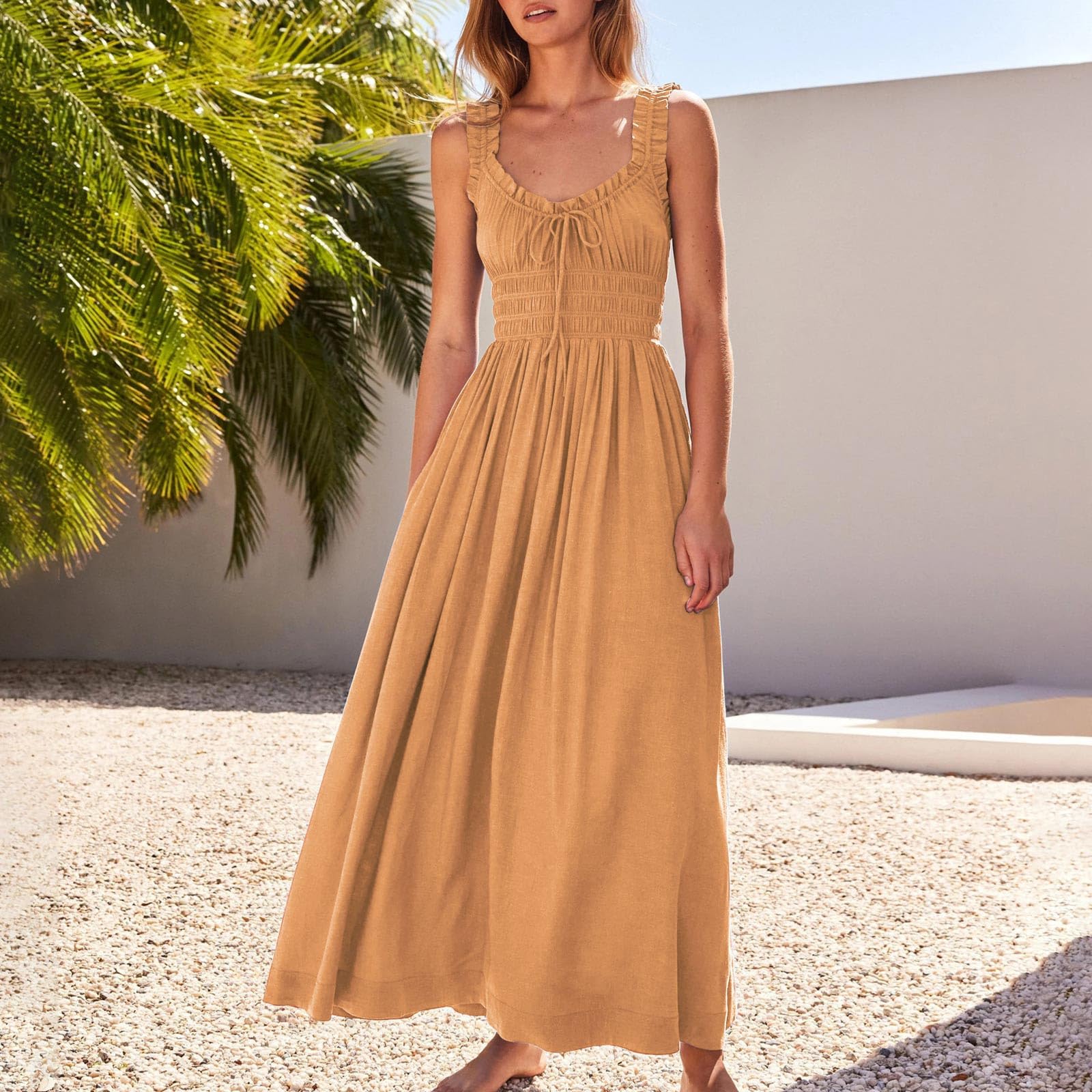 2024 Women's Summer Maxi Sundress - Cute Milkmaid Cocktail Dress for Plus Size | Beach, Wedding & Party Wear