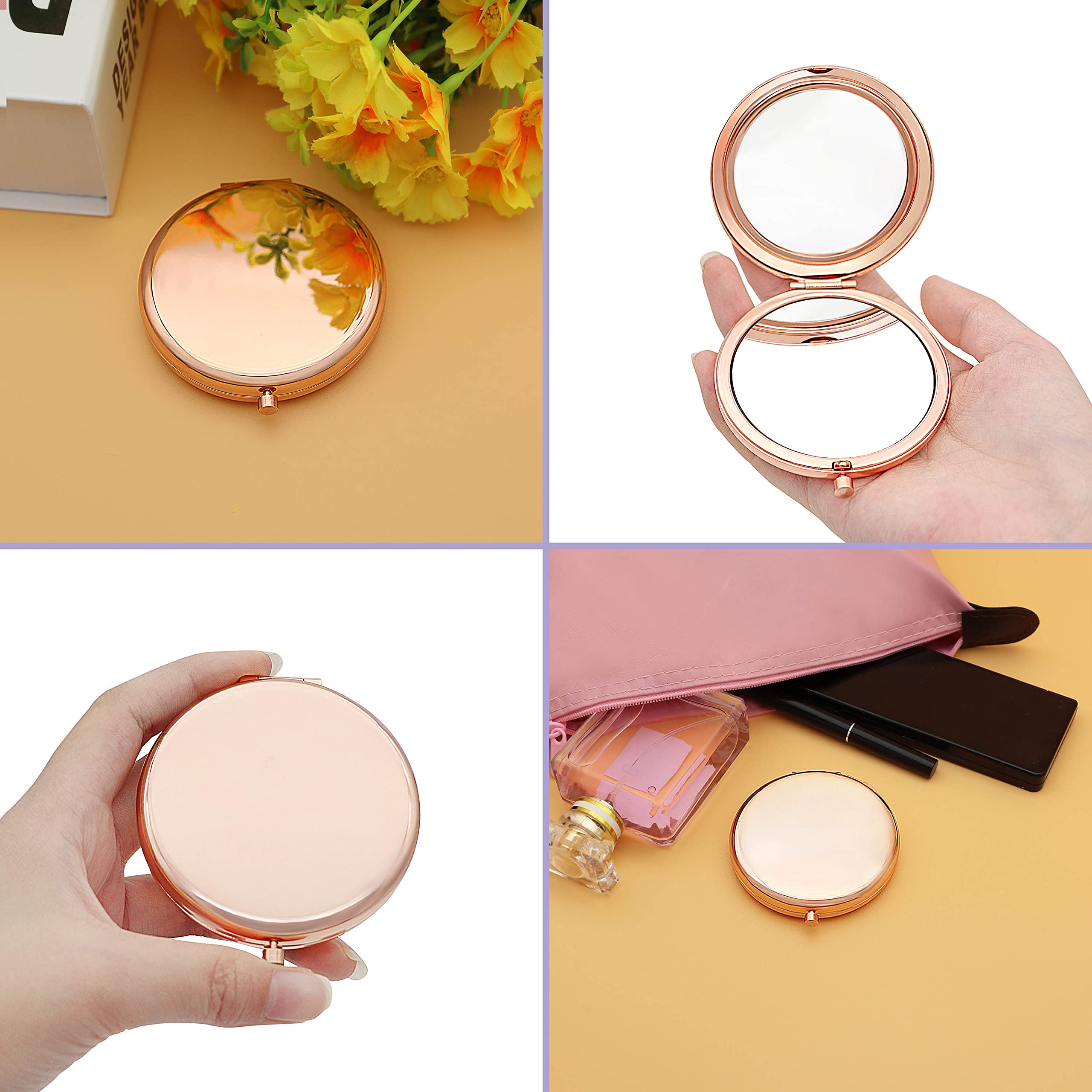 Rose Gold Compact Mirror for Women - Inspirational Cousin Gift for Birthday, Christmas & Graduation | Portable Makeup Mirror with Encouraging Message | Perfect Gift for Best Cousin Sister (Home, Travel, Purse Essential)