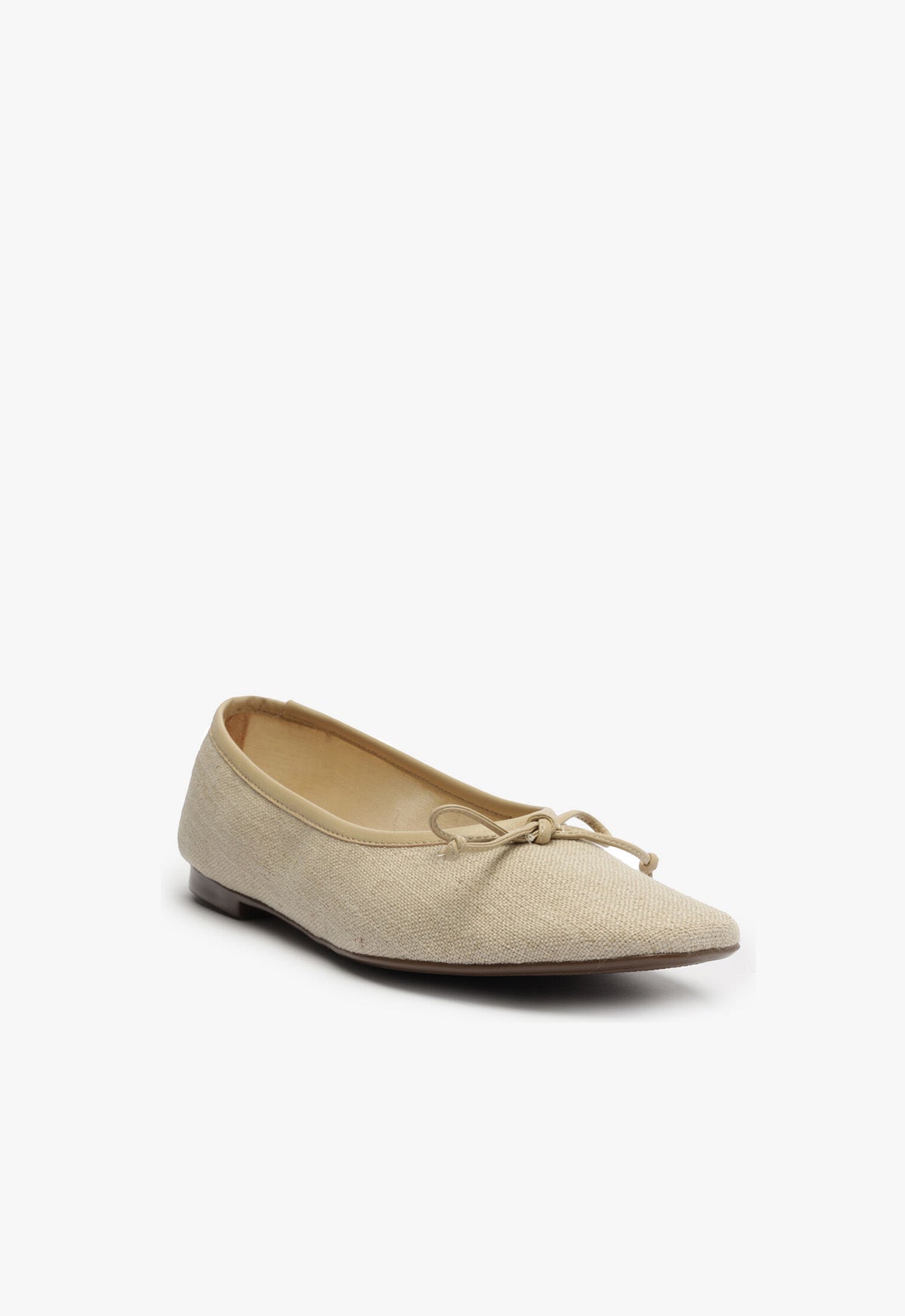 Arissa Women's Beige Linen Ballet Flats - Comfortable Slip-On Shoes for Casual Wear, Office & Travel