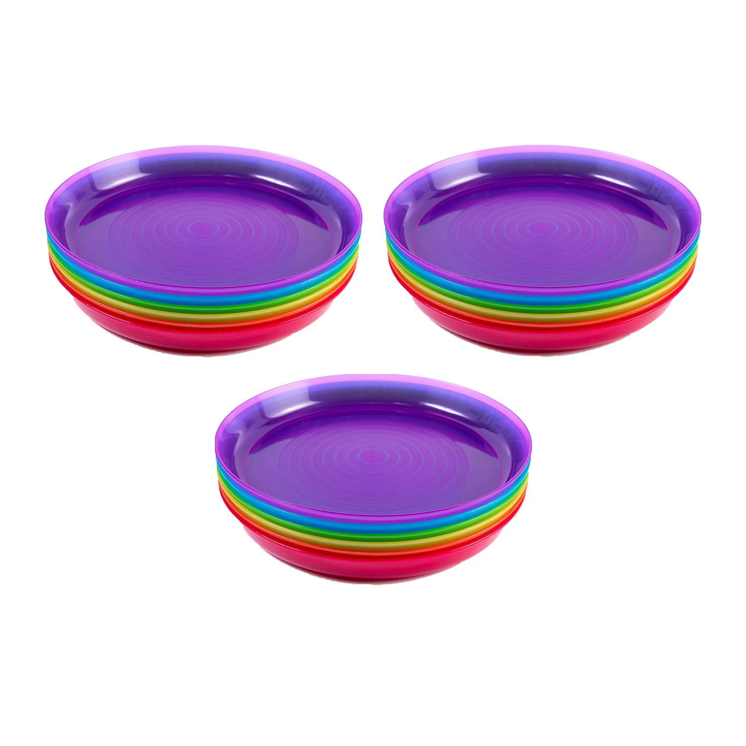 Colorful 18-Piece Kids Plastic Dinnerware Set - BPA-Free, Reusable, Dishwasher & Microwave Safe Plates for Toddlers | Perfect for Birthday Parties, Picnics & Everyday Meals