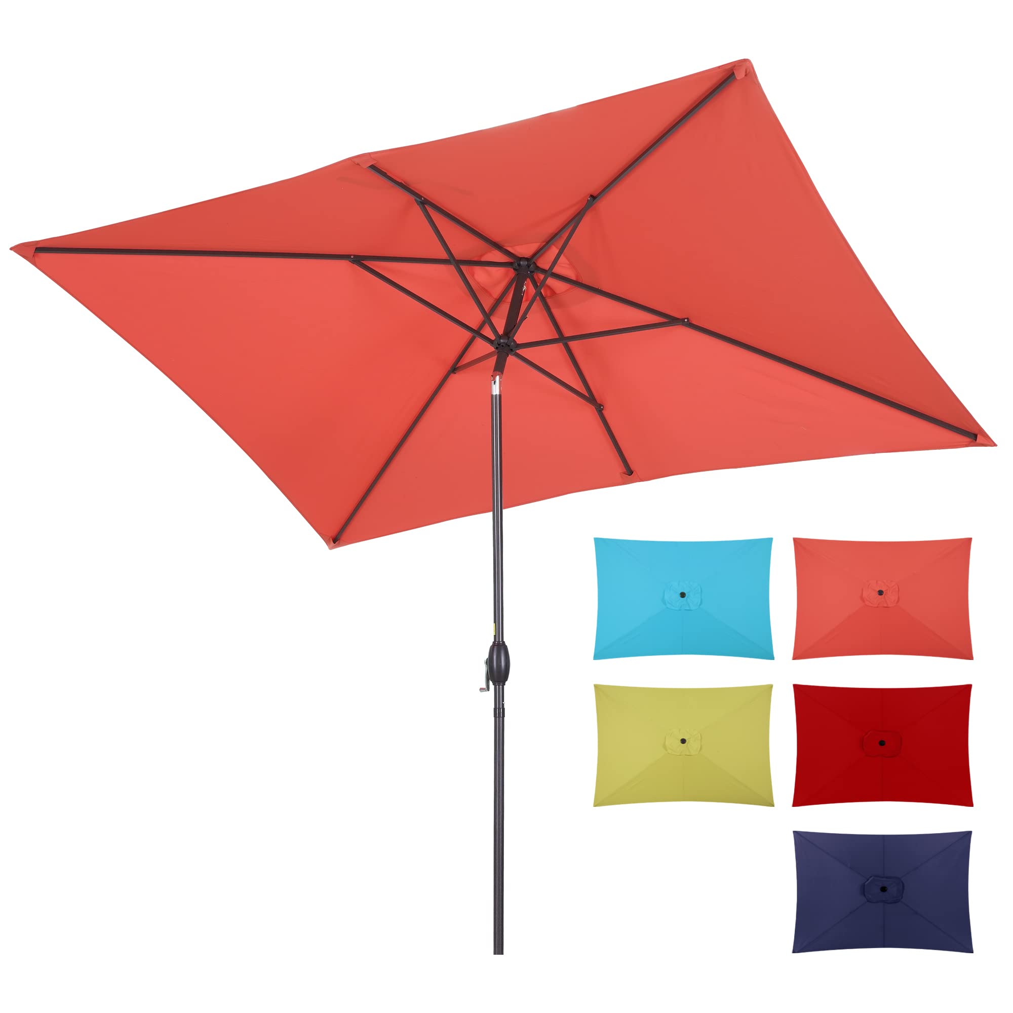 SUNVIVI Outdoor Patio Umbrella - 10ft Market Umbrella with Tilt & Crank, UV Protection for Garden, Poolside, Backyard, Deck & Outdoor Dining Areas