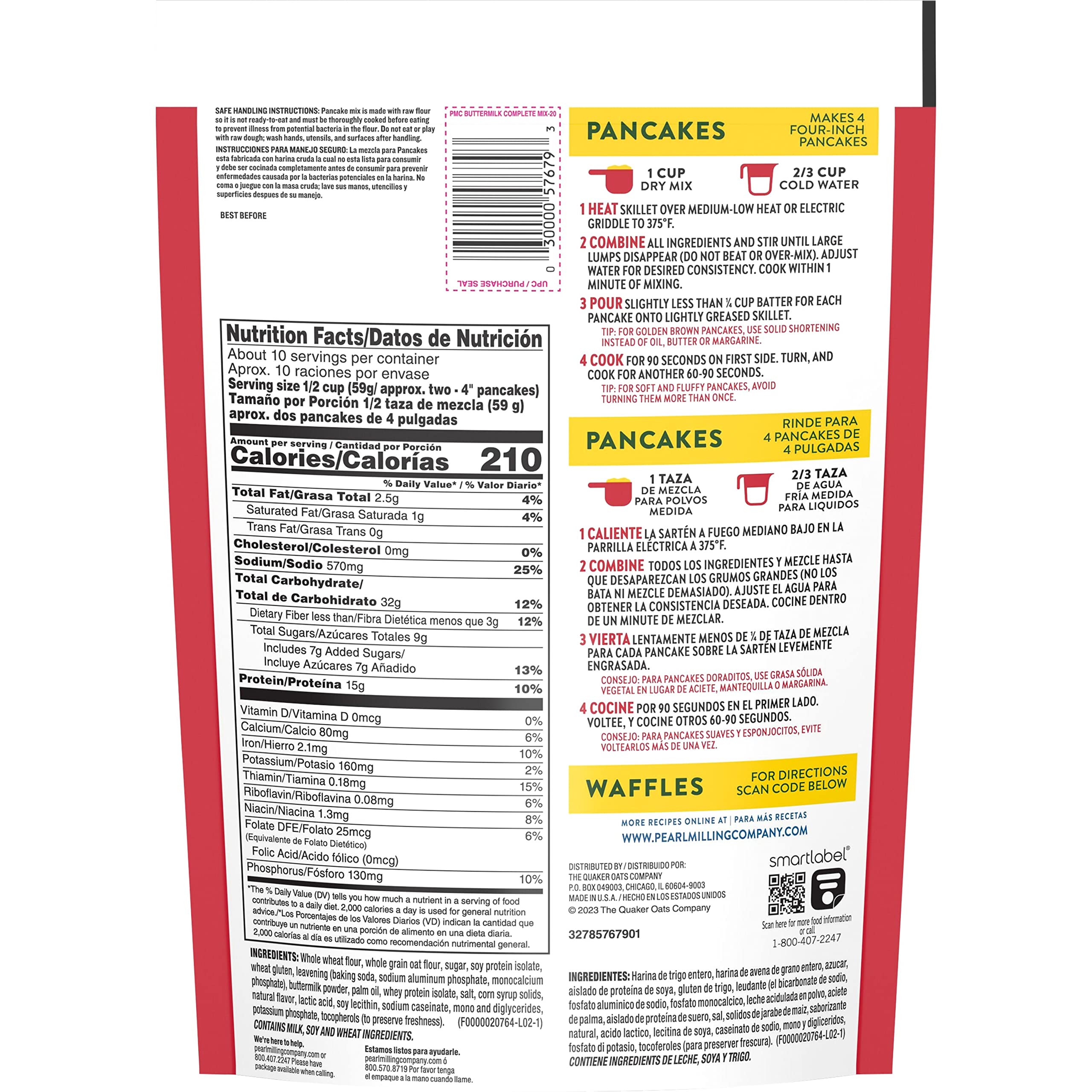 Pearl Milling Company Buttermilk Protein Pancake Mix - High Protein Breakfast for Weight Loss & Muscle Building - Perfect for Fitness Enthusiasts & Healthy Lifestyle