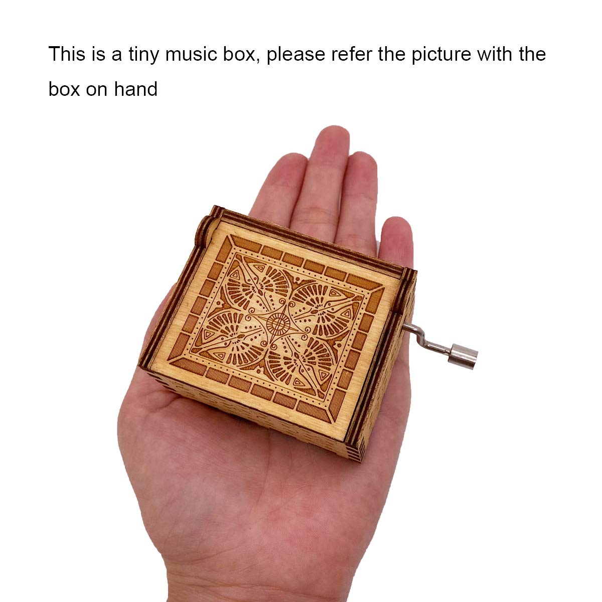 Hand Crank Music Box - Painted Cover Mini Musical Gift Box Plays 'You're My Sunshine' - Perfect Anniversary, Wedding & Romantic Gifts for Wife, Couples & Families