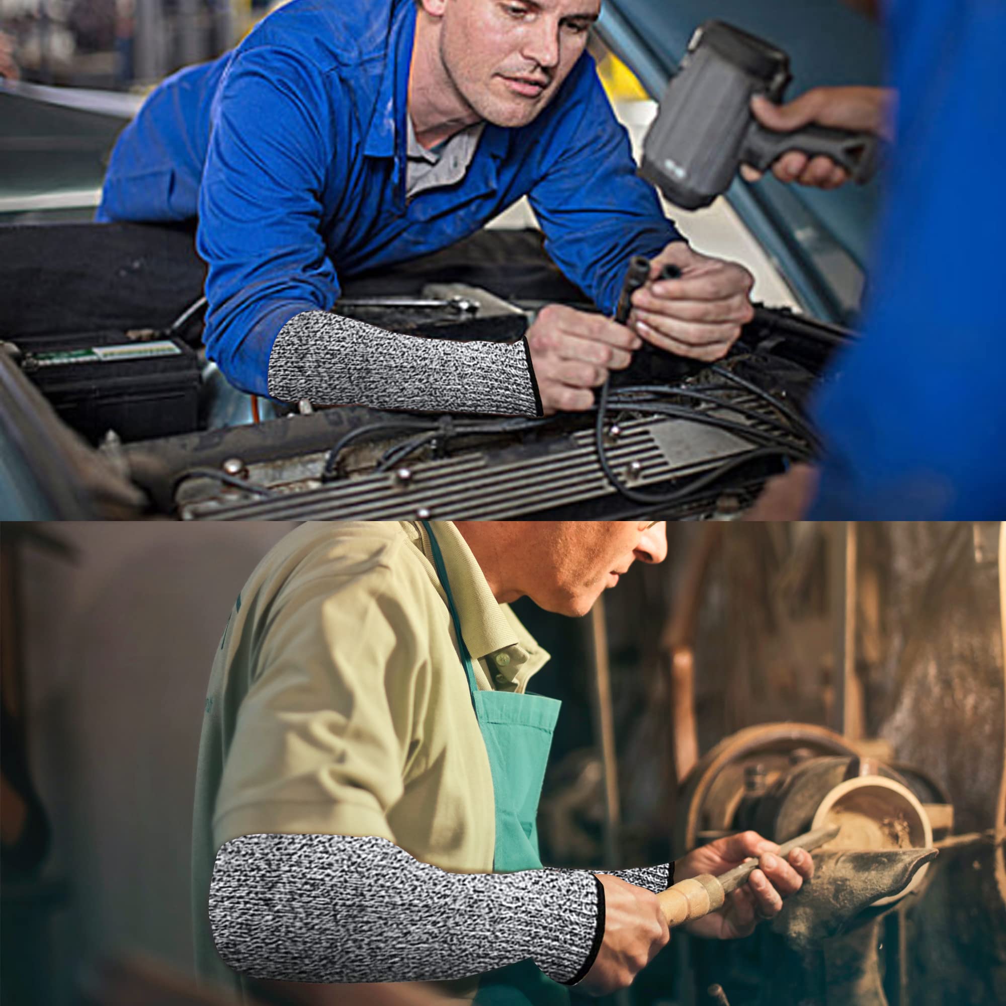 Heat Resistant Protective Arm Sleeves - Cut & Abrasion Proof Safety Arm Guards for Gardening, Kitchen & Outdoor Work (1 Pair) - Ideal for Cooking, Welding & Yard Work