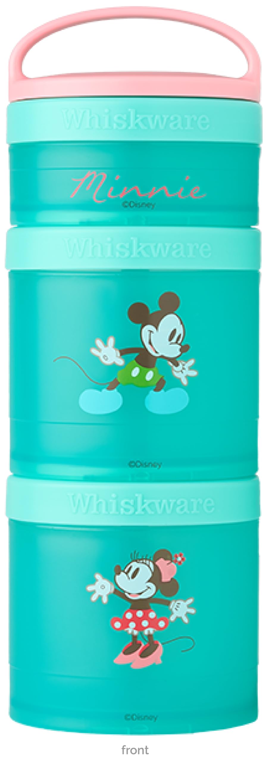 Disney Mickey and Minnie Stackable Snack Containers for Kids - 3 Pack BPA-Free Food Storage Cups for School, Travel, Picnics & On-the-Go Snacks