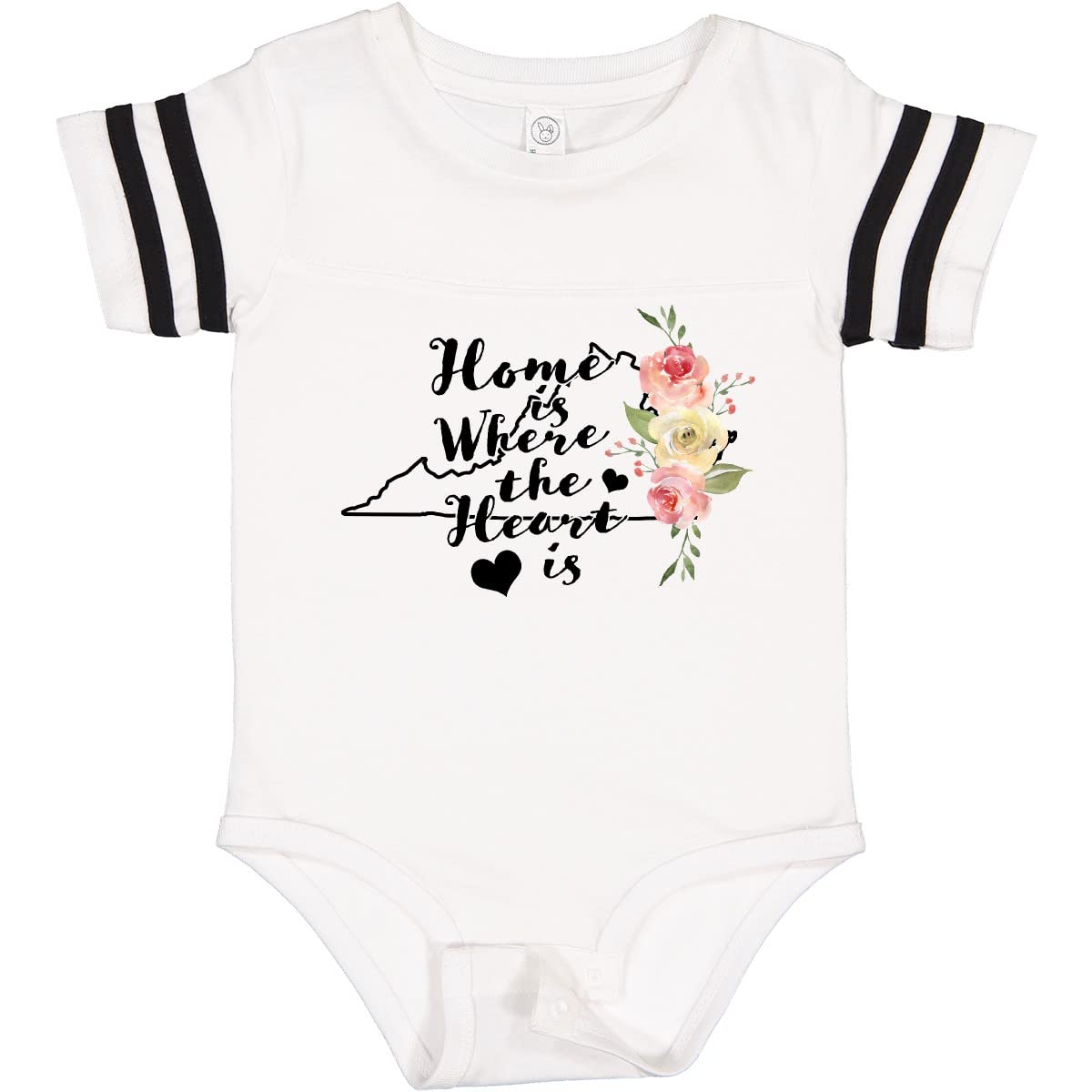 Inktastic Virginia Home is Where The Heart is Watercolor Baby Bodysuit - Soft Cotton Onesie for Newborns & Infants, Cute Gift for Baby Showers & Family Photos