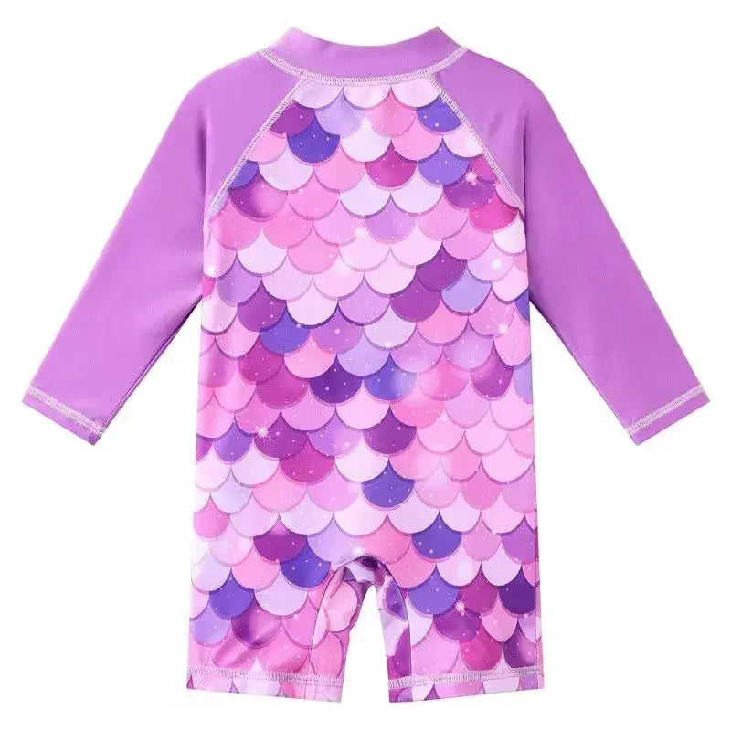 Long Sleeve Girls Swimsuit UPF 50+ Sun Protection - Swimcore Kids Swimwear for 0-6 Years | Perfect for Beach, Pool & Summer Water Activities