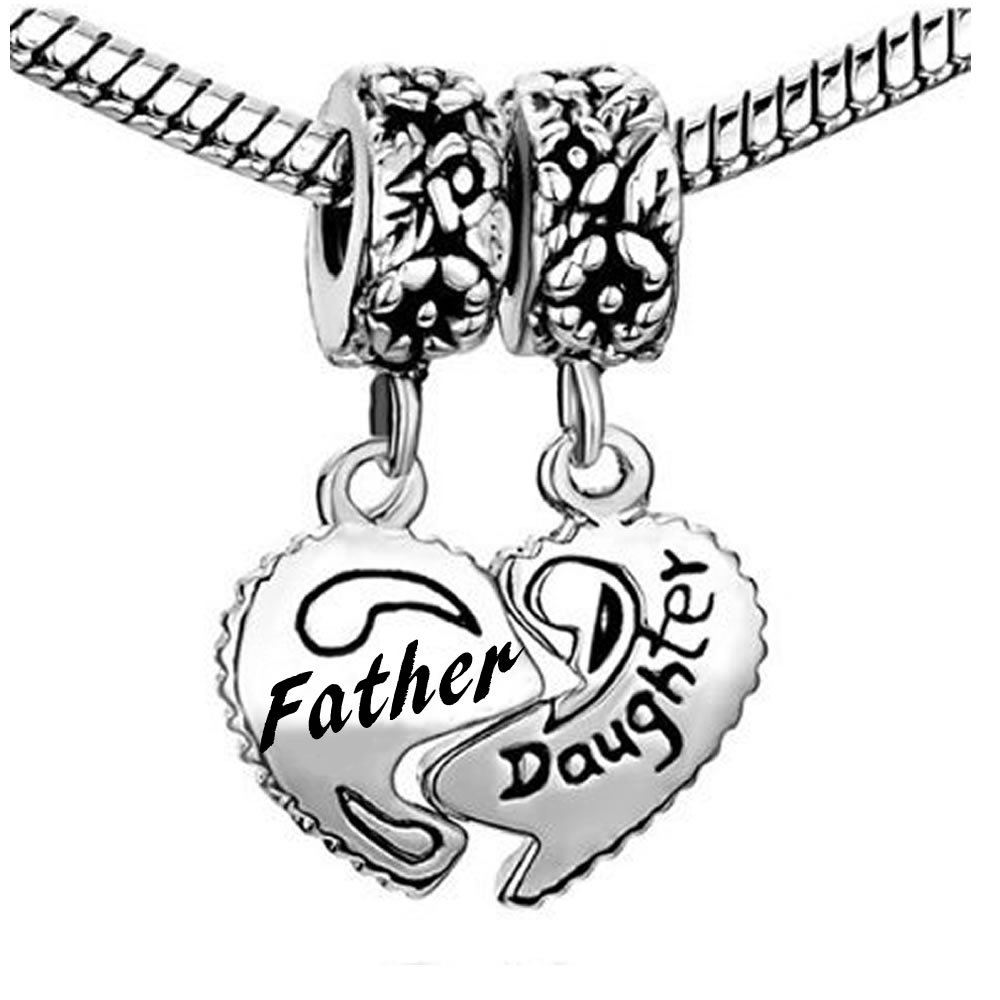 Sexy Sparkles Heart Charm for Snake Chain Bracelets - Compatible with European, Biagi & Chamilia Beads - Mother Son Matching Jewelry Set (2 Pcs) - Perfect for Friendship Gifts, Family Keepsakes & Special Occasions