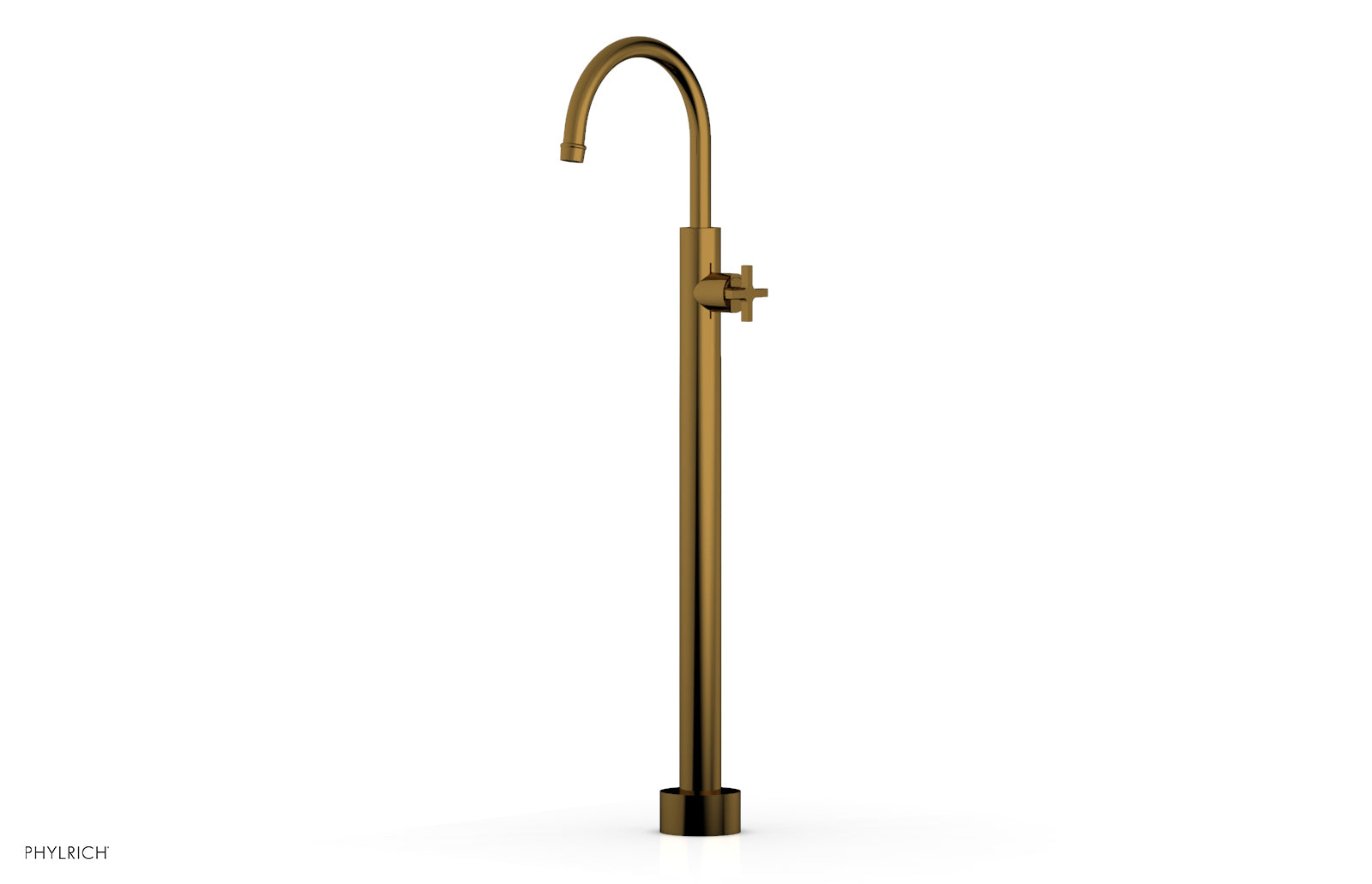HEX MODERN Tall Floor Mount Tub Filler with Cross Handle 5014602 - Modern Bathroom Faucet for Freestanding Tubs, Perfect for Luxury Spa and Home Renovation