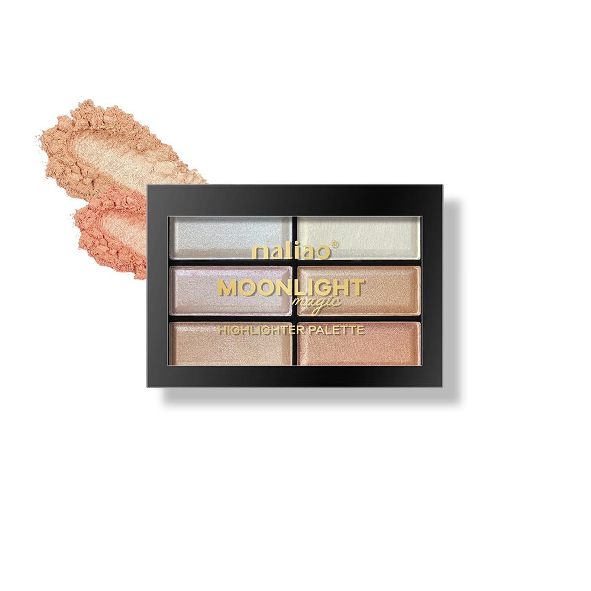 Maliao Moonlight Magic Highlighter Palette (01) - Shimmering Face Highlighter for Cheekbones & Contour | Vegan & Cruelty-Free Makeup | Perfect for Night Out, Photoshoots & Special Occasions