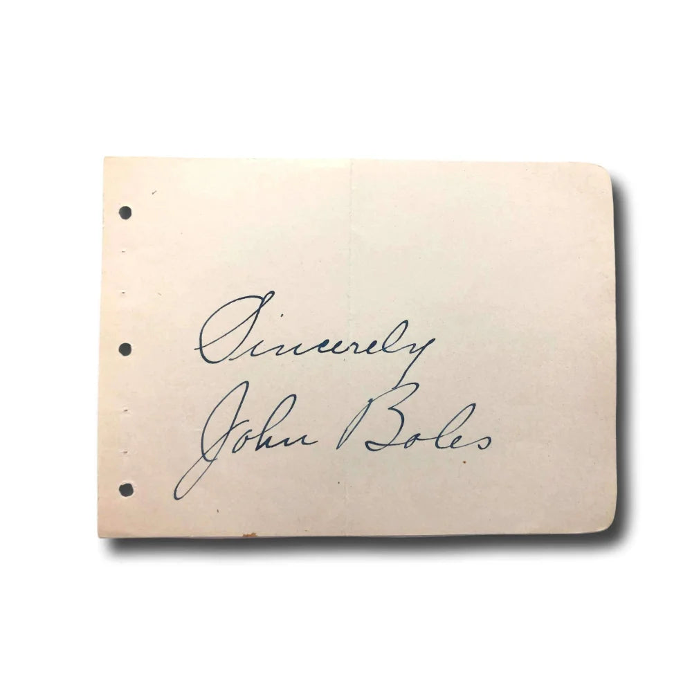 John Boles Hand Signed Album Page Cut with JSA COA - Authentic Autograph of Frankenstein Actor - Perfect for Movie Memorabilia Collectors & Vintage Hollywood Fans