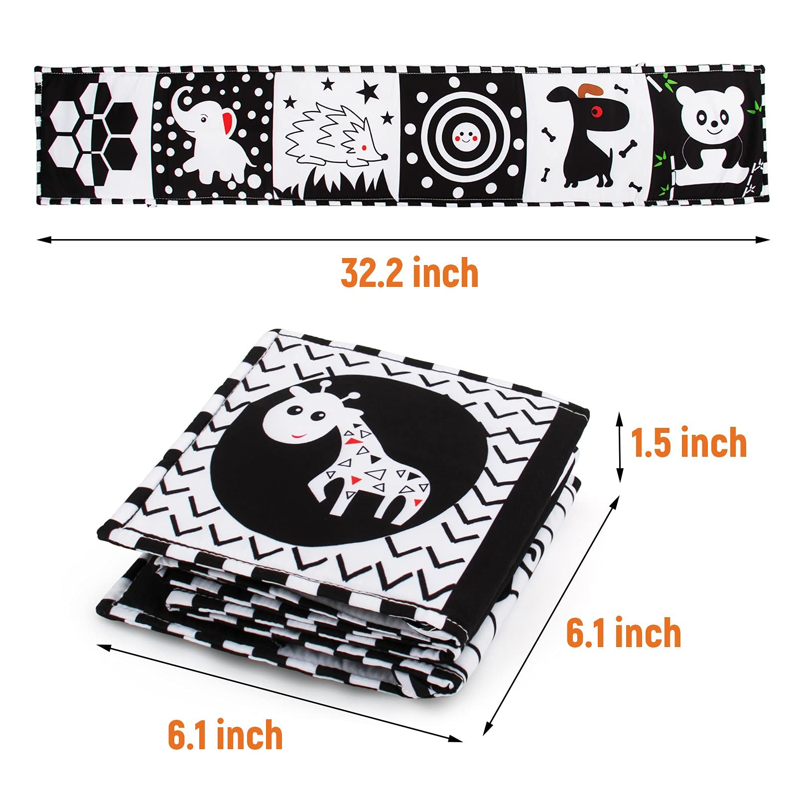 Teytoy Black and White High Contrast Baby Toys 0-6 Months - Soft Sensory Book for Newborn Early Education & Tummy Time - Essential Infant Developmental Toys for Visual Stimulation and Learning (Perfect for Nursery, Playtime, and Baby Shower Gifts)