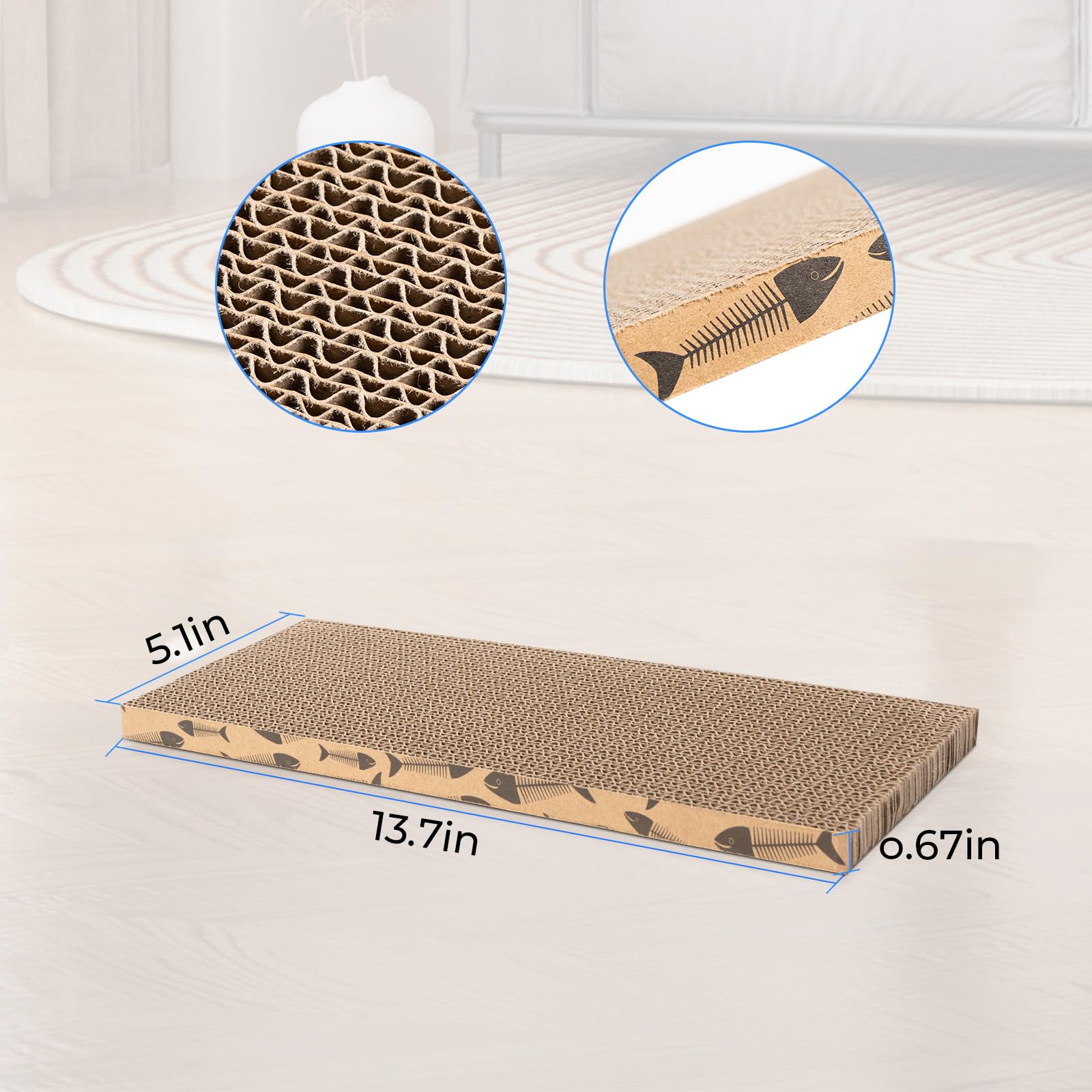 Mini Cat Scratching Board - Small Cardboard Cat Scratcher for Indoor Cats (2-Pack) - Perfect for Kittens & Adult Cats to Trim Nails & Play