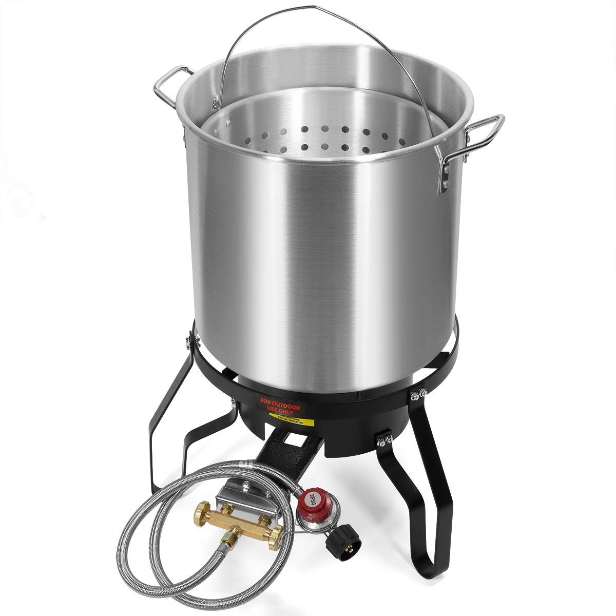 Barton 52 Quart High-Pressure Turkey Deep Fryer with Propane Burner - 80,000 BTU Multi-Purpose Outdoor Cooking Pot for Boiling, Roasting, Clam Bakes, Seafood, Crawfish & Cajun Meals - Perfect for Backyard BBQs, Camping & Large Gatherings