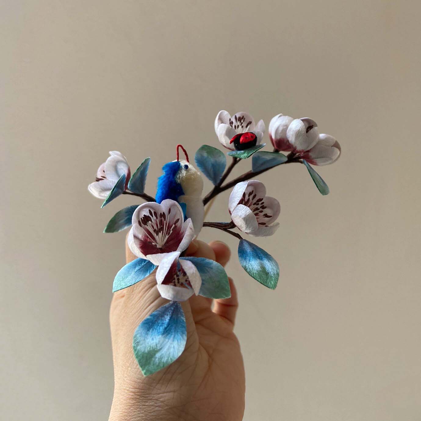 Elegant Handmade Silk Hairpin - Bird Bespoke Hair Accessory for Women (Ronghua) | Perfect for Weddings, Parties & Special Occasions