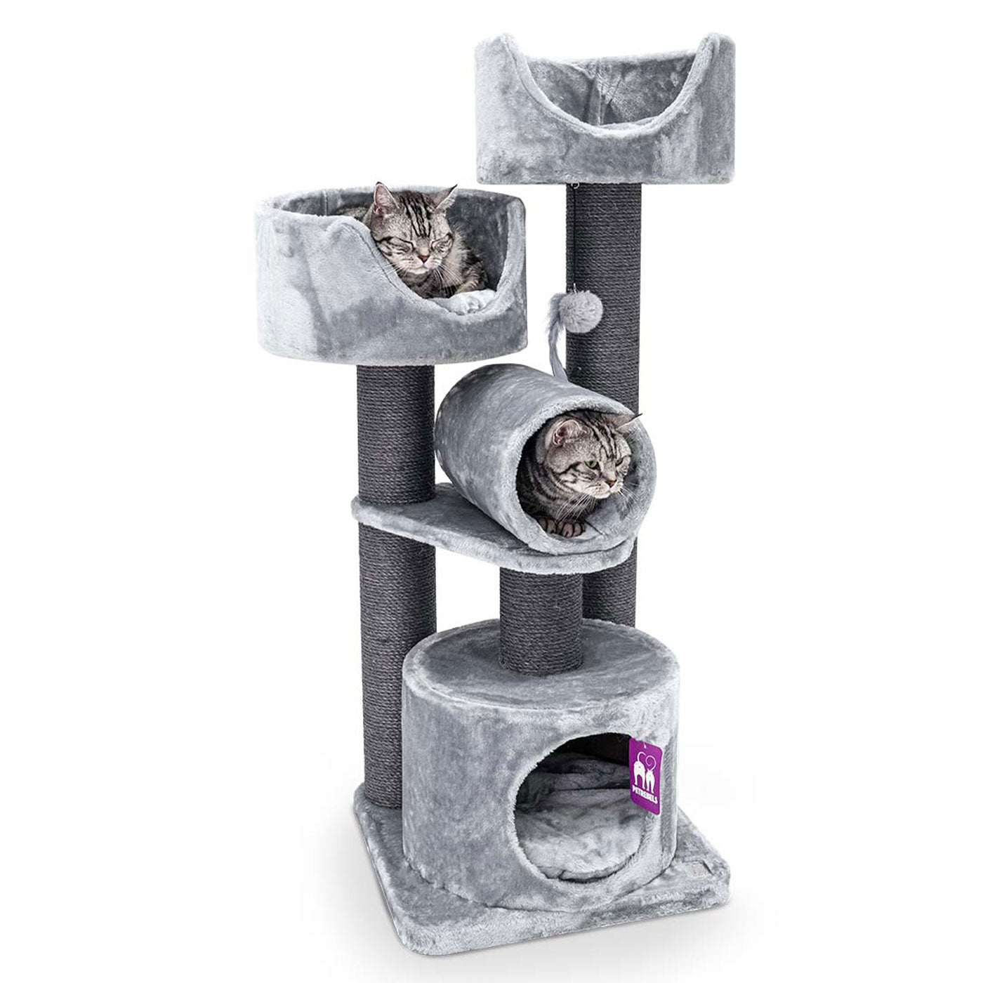 Kings & Queens Victoria 125cm Cat Tree - Premium Tall Cat Tower with Scratching Posts & Perches for Indoor Cats - Perfect for Play, Rest & Climbing in Home or Apartment