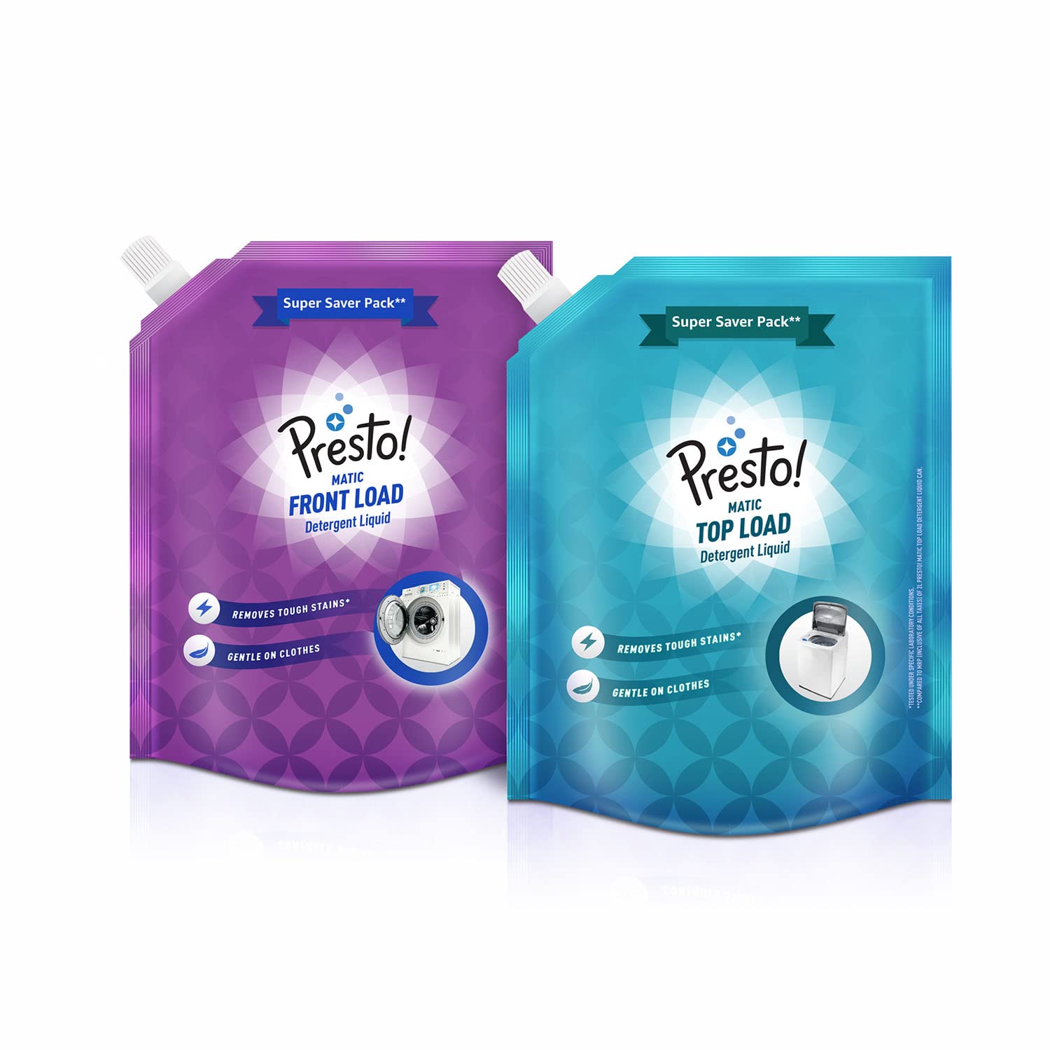 Presto! Matic Top Load Liquid Laundry Detergent Refill Pack - 2 Litre | Tough Stain Remover | Color Safe & Gentle on Clothes | Bleach & Phosphate Free | Fresh Scent | Ideal for Everyday Laundry, Family Use & High-Efficiency Washing Machines