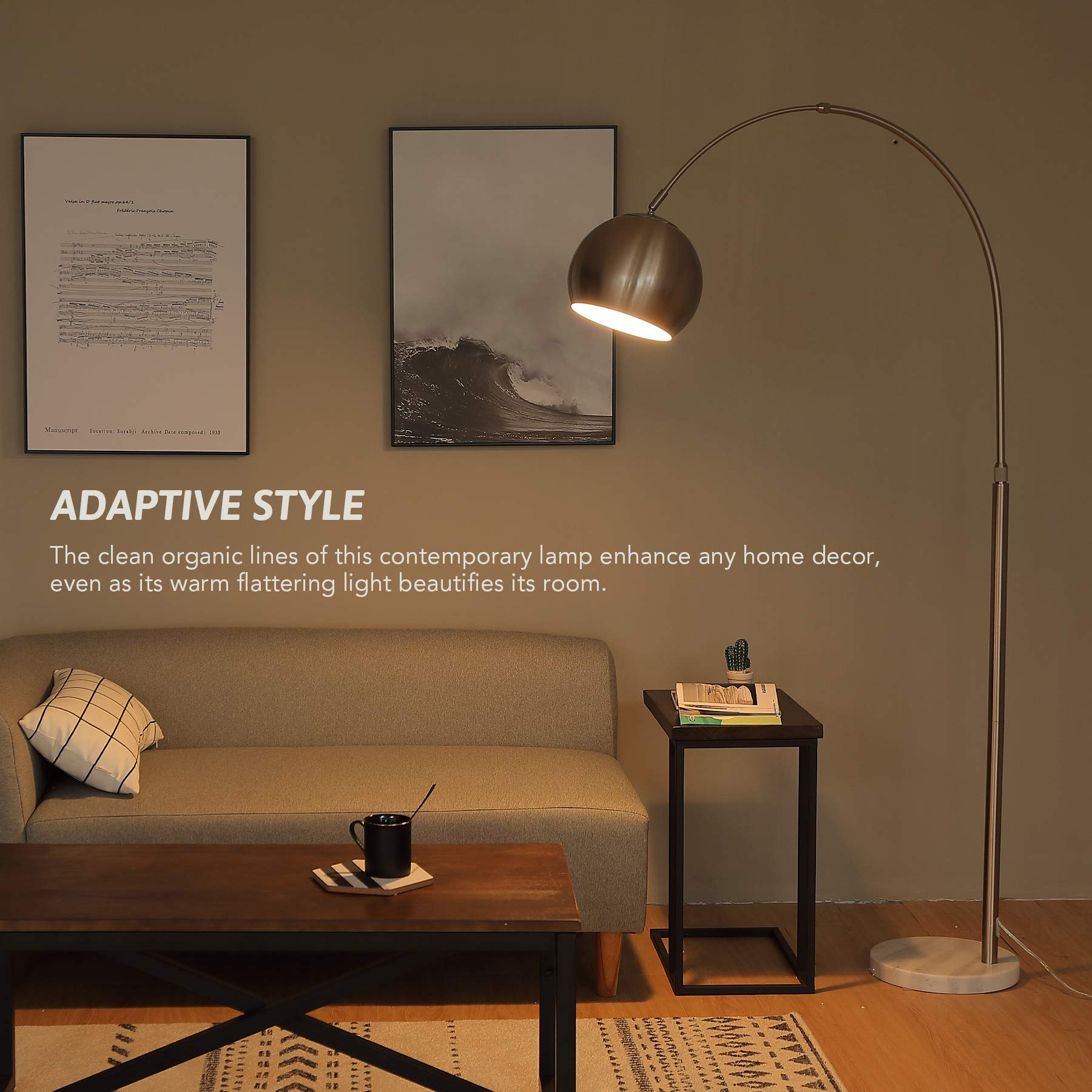 Vonluce Modern Arc Floor Lamp with LED Bulb - 69