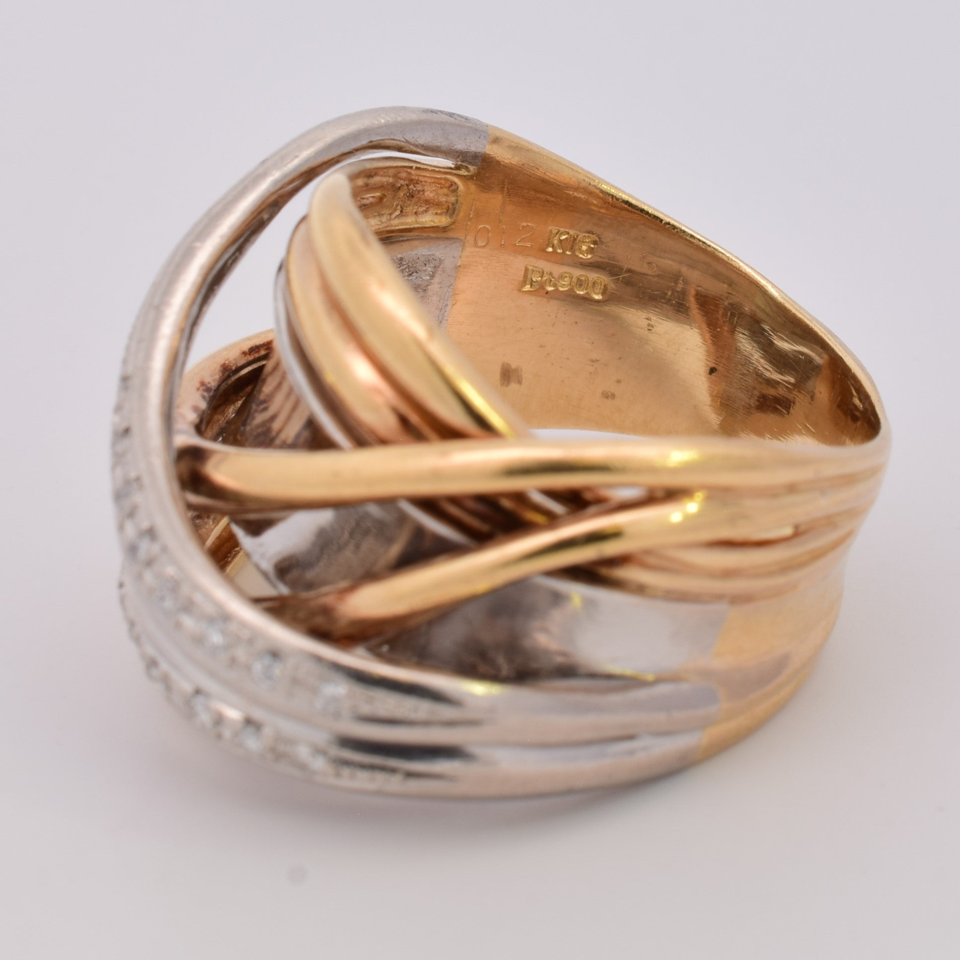 Elegant Two Tone Crossover Diamond Ring - 0.12ctw, Size 9 | Perfect for Engagement, Anniversary & Special Occasions