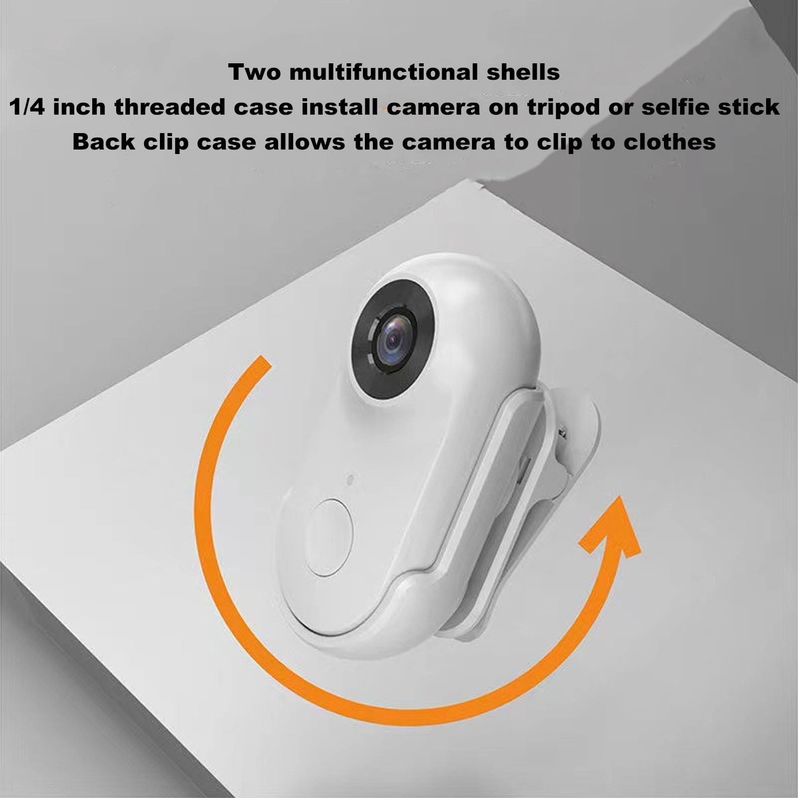 1080P HD Action Camera with 2MP, 90° Wide Angle Lens - Mini Sports Body Camera for Dogs & Cats - Waterproof for Indoor/Outdoor Adventures - Perfect for Pet Monitoring, Cycling & Extreme Sports (White)