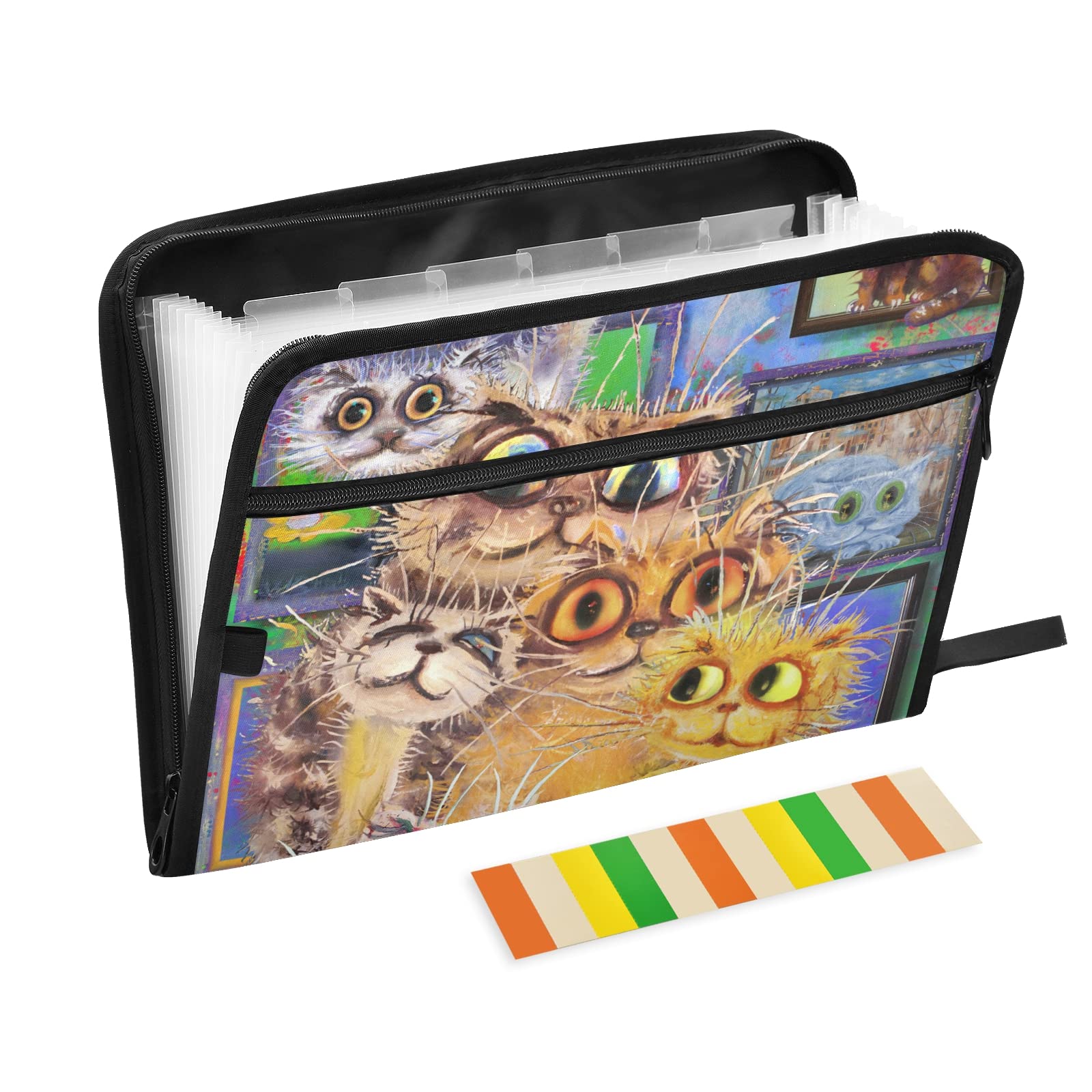 UMIRIKO 13-Pocket Expanding File Folder with Sticky Labels - Accordion Organizer for A4 Documents, Zipper Closure - Perfect for Office, School & Home Organization (20220477)