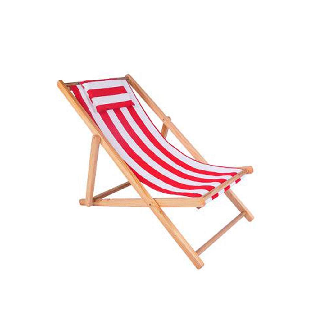 WXF Outdoor Folding Recliner Chair with Pillow - Portable Balcony, Beach, and Pool Lounge Chair - Adjustable Sun Lounger for Relaxing in Backyard, Patio, or Camping (Color: F)