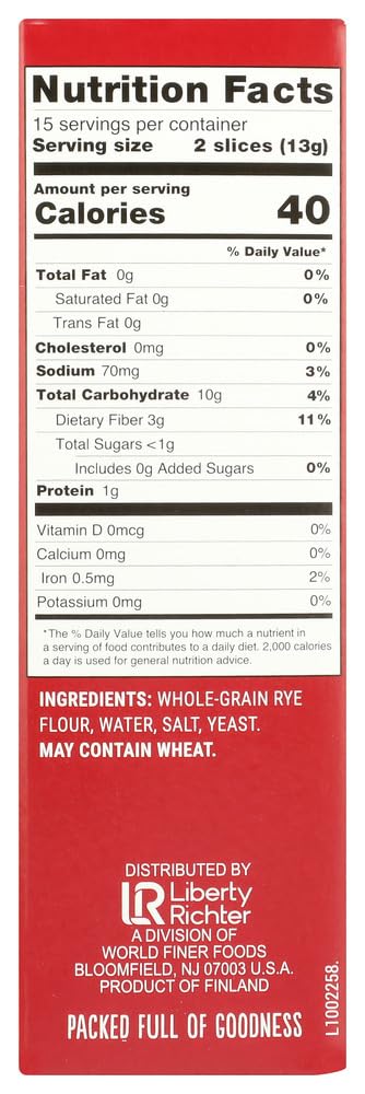 Finn Crisp Original Thin Rye Crispbread - 7oz (Pack of 3) | Healthy Whole Grain Snack for Breakfast, Lunch or On-the-Go | Low Calorie Crunchy Crackers for Weight Loss & Keto Diet