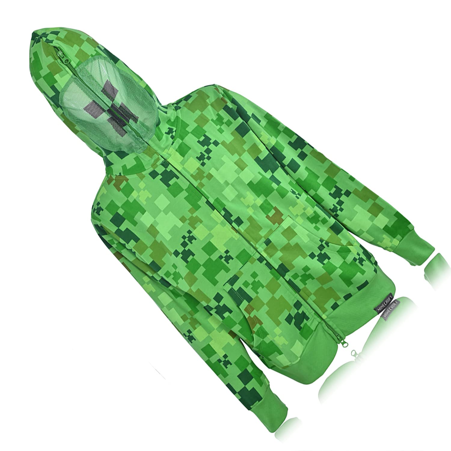 Official Minecraft Boys Video Game Hoodie - Black & Green Creeper Face Sweatshirt | Gaming Apparel for Kids & Teens | Perfect for Gaming Parties, School & Casual Wear