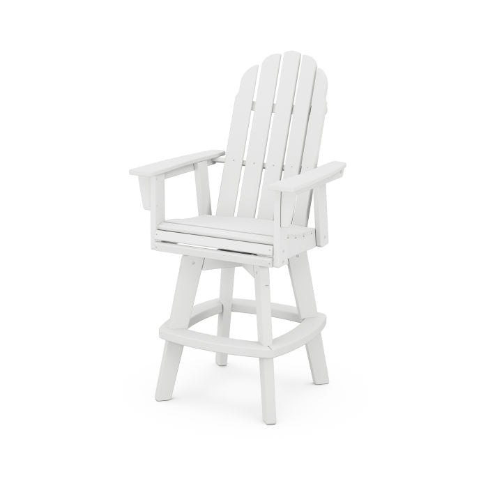 POLYWOOD Vineyard Curveback Adirondack Swivel Bar Chair - Outdoor Patio Furniture for Poolside, Garden & Backyard Relaxation