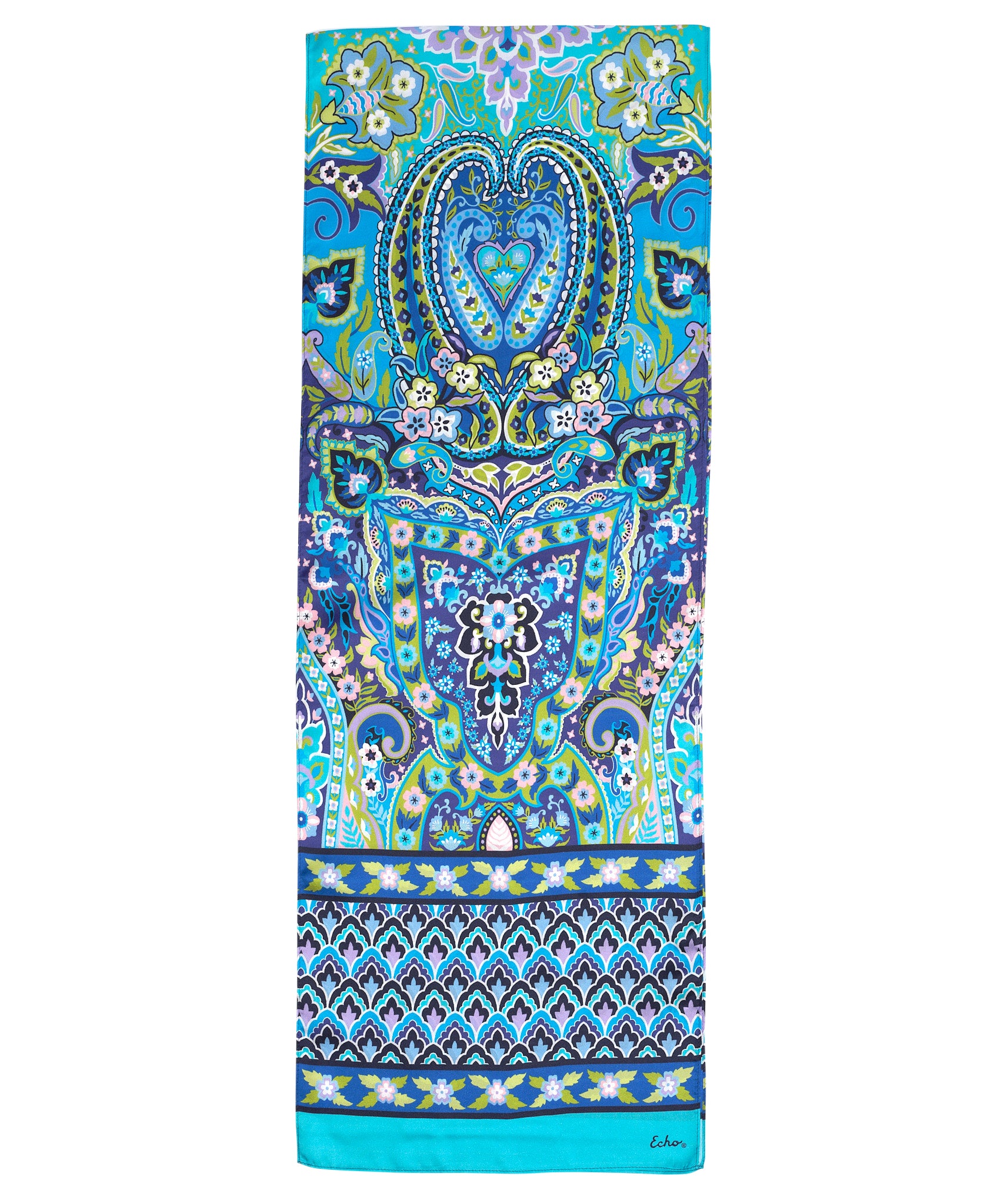 Stylish Mosaic Tile Paisley Silk Oblong Scarf - Elegant Fashion Accessory for Women, Perfect for Parties, Weddings & Special Occasions