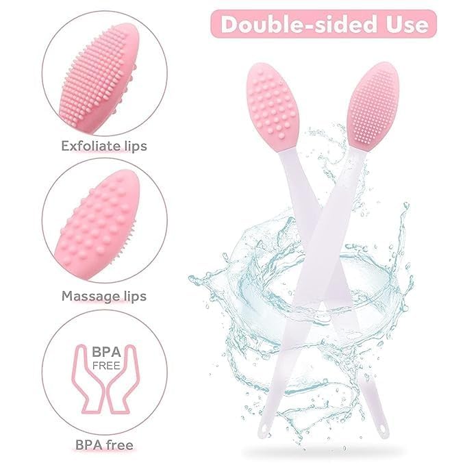 VAIDUE Lip Exfoliating Brush & Facial Massager - Double-Sided Silicone Blackhead Remover for Women | Dry Lips Scrub Tool, Nose Pore Cleaner & Deep Facial Cleansing | Perfect for At-Home Spa & Skincare Routine