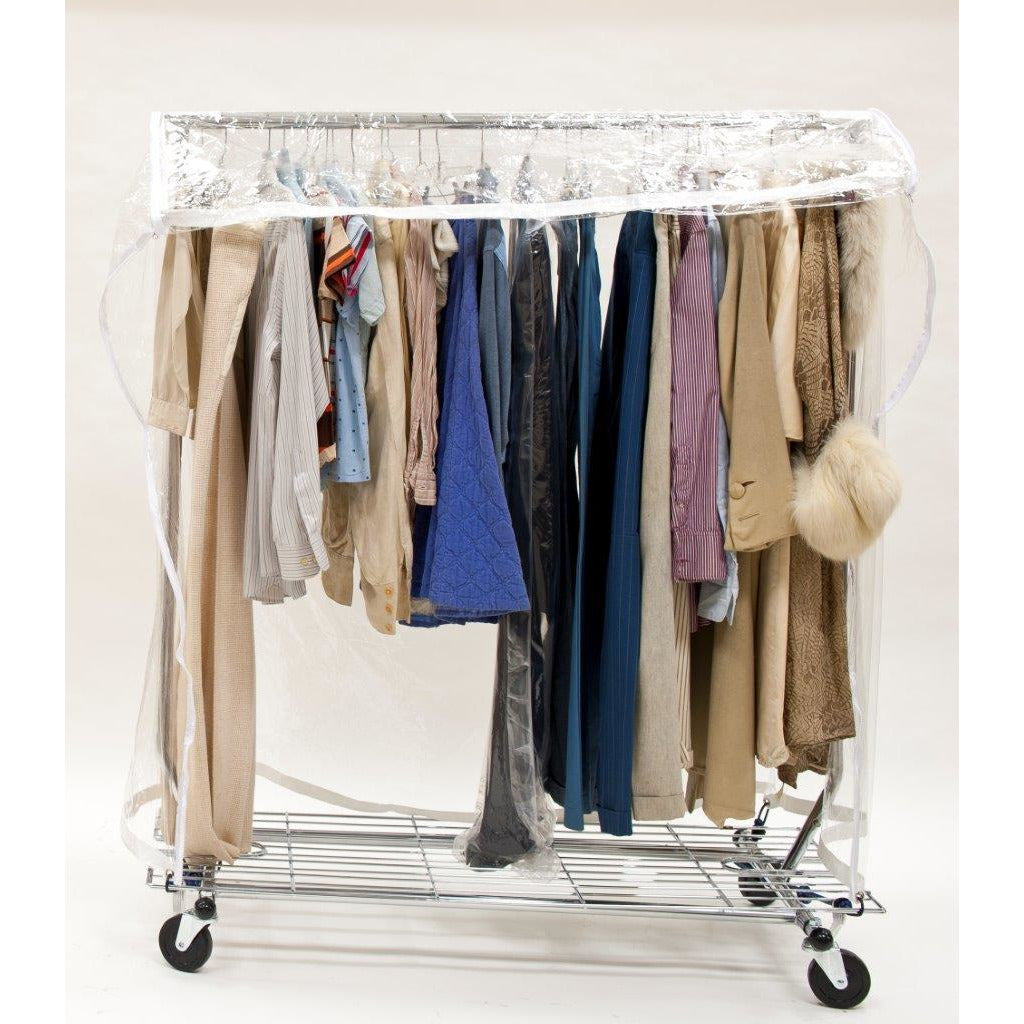 Durable Reusable Garment Rack Cover with Zipper - 1 Pack | Perfect for Closet Organization, Laundry Room Storage & Travel Garment Protection