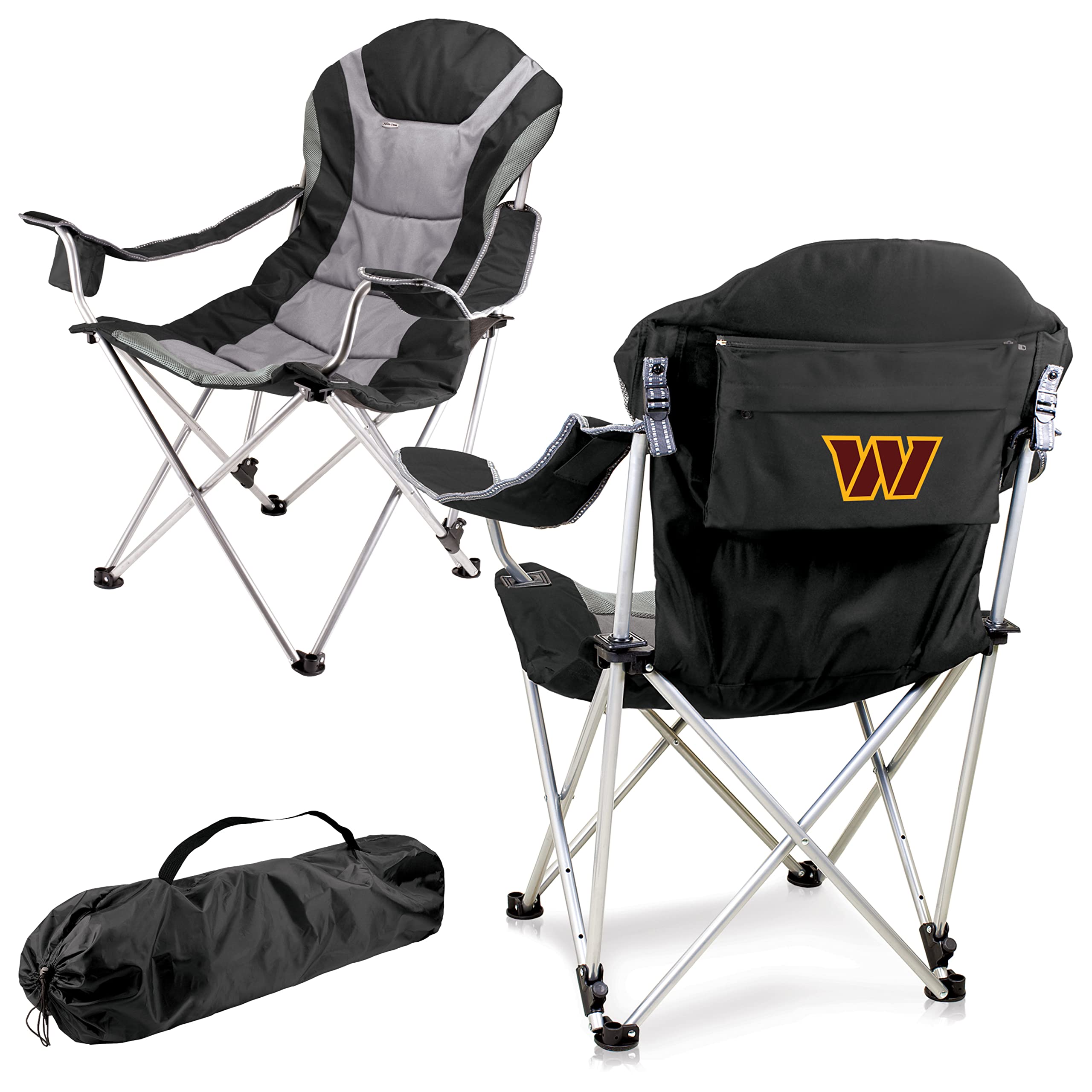 PICNIC TIME NFL Reclining Camping Chair for Adults - Portable Beach & Sports Chair with Carry Bag - Perfect for Tailgating, Outdoor Events & Relaxing by the Shore