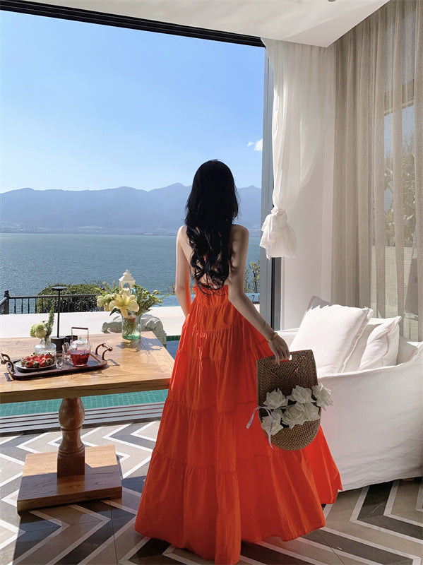 Women's Backless Spaghetti Strap Summer Dress - Sexy Beach Holiday Party Outfit for Vacations, Poolside Lounging & Tropical Getaways