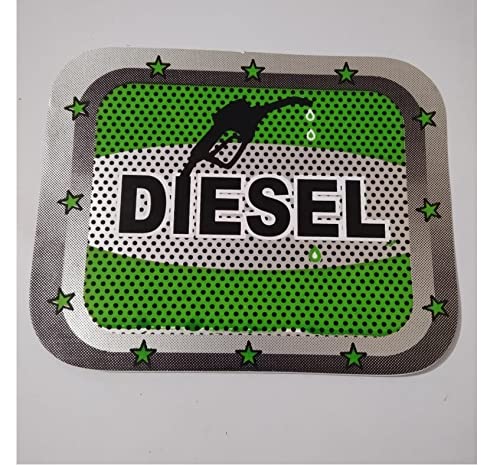 AUTONEST Diesel Car Fuel Lid Decal Sticker - Square Black, Green & Grey Vinyl Badge (14.5cm x 14.5cm) for Maruti Celerio - Waterproof Decal for Fuel Door Customization & Vehicle Personalization