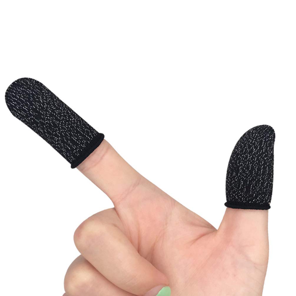 NUOBESTY 10-Pack Anti-Sweat Breathable Gaming Finger Sleeves - Touchscreen Phone Grip Protectors for Mobile Gaming | Comfortable Joystick Grips for Men & Women - Perfect for PUBG, Call of Duty & Fortnite Gameplay