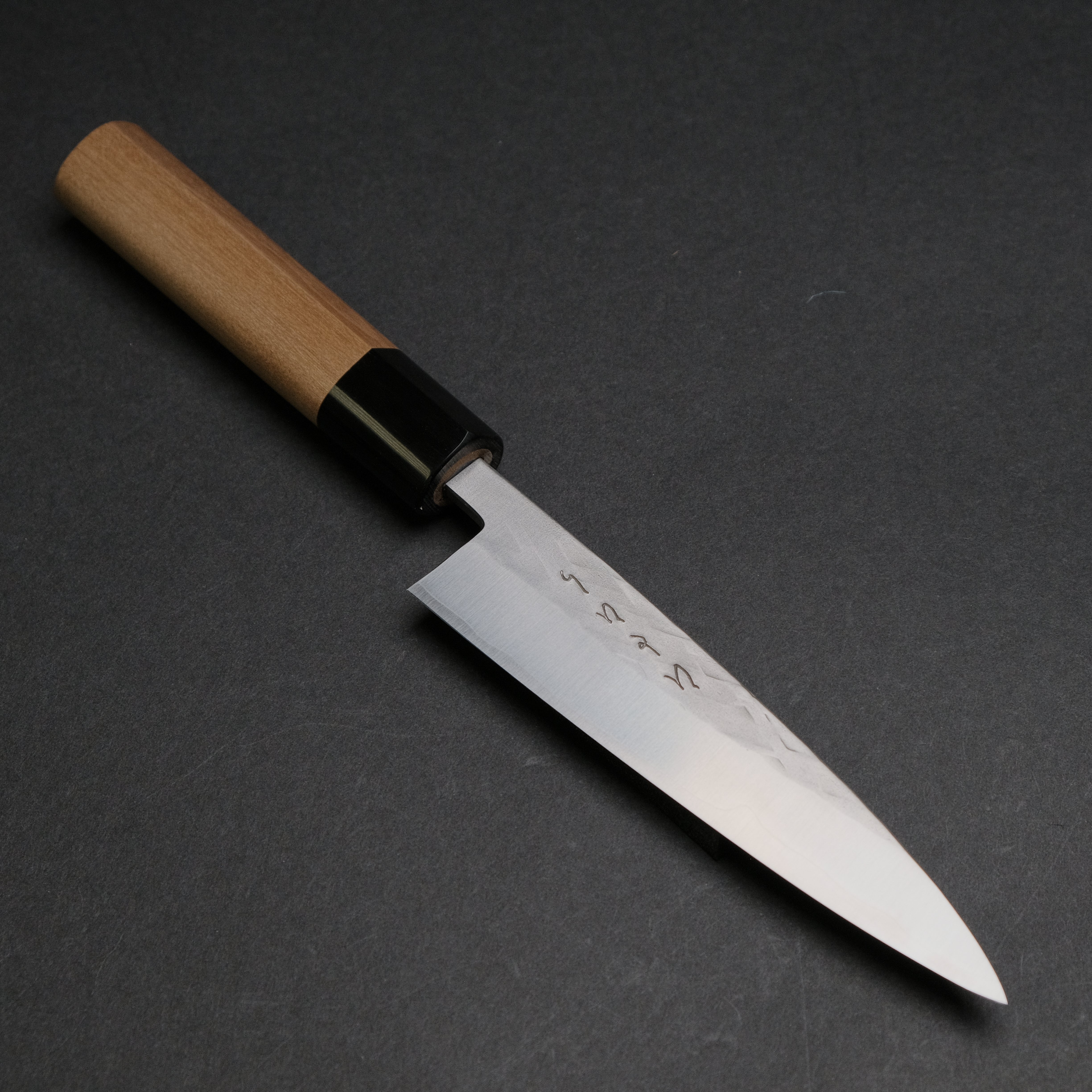 Hitohira TD SLD Tsuchime Petty Knife 135mm - Japanese Damascus Steel Blade with Ho Wood D-Shaped Handle - Perfect for Precision Slicing, Fruit Cutting & Small Kitchen Tasks