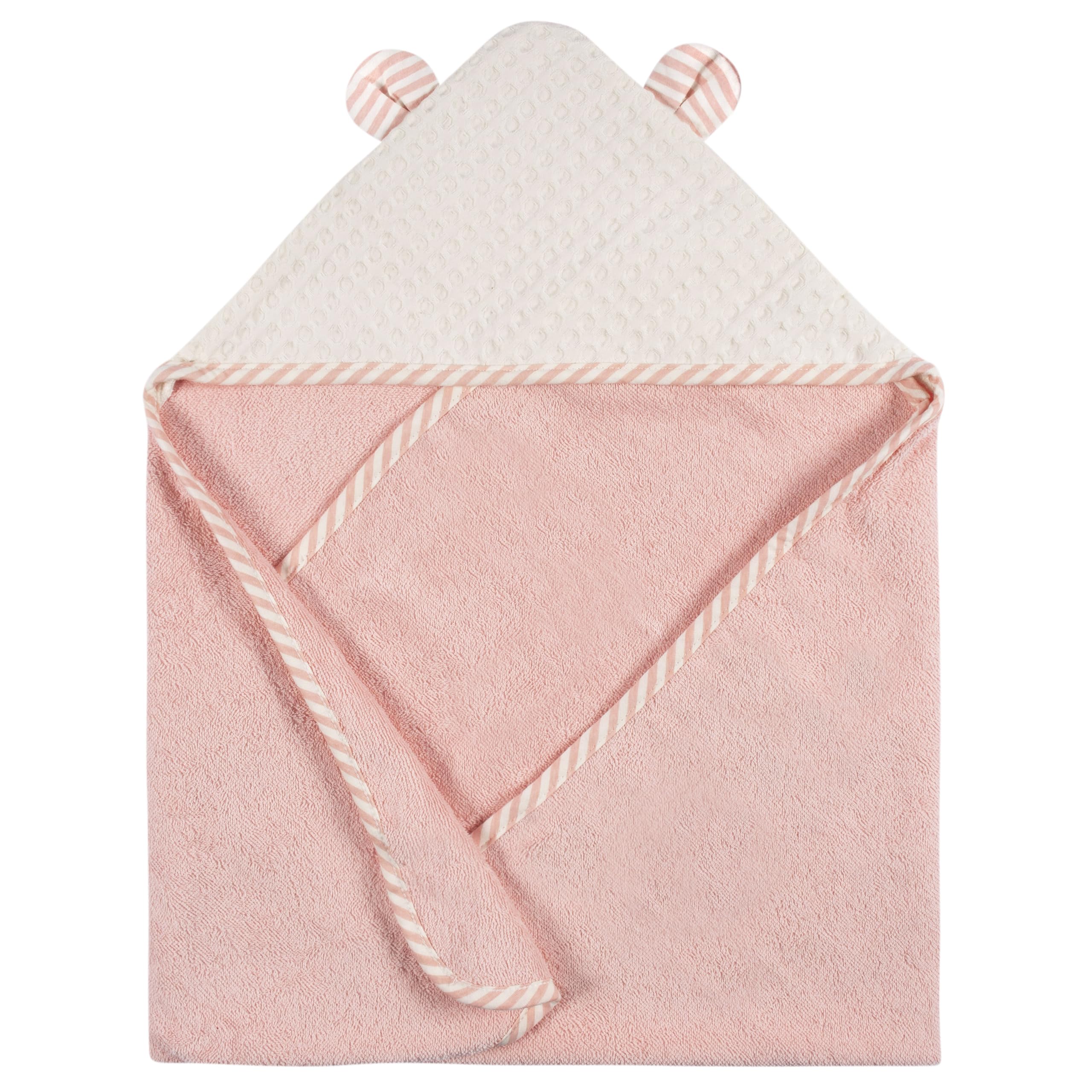 Gerber 2-Pack Baby Girls Kitty Floral Hooded Towel and Washcloth Mitt Set - Soft Absorbent Bath Towels for Newborns & Toddlers - Perfect for Bath Time, Swimming & Nursery Use