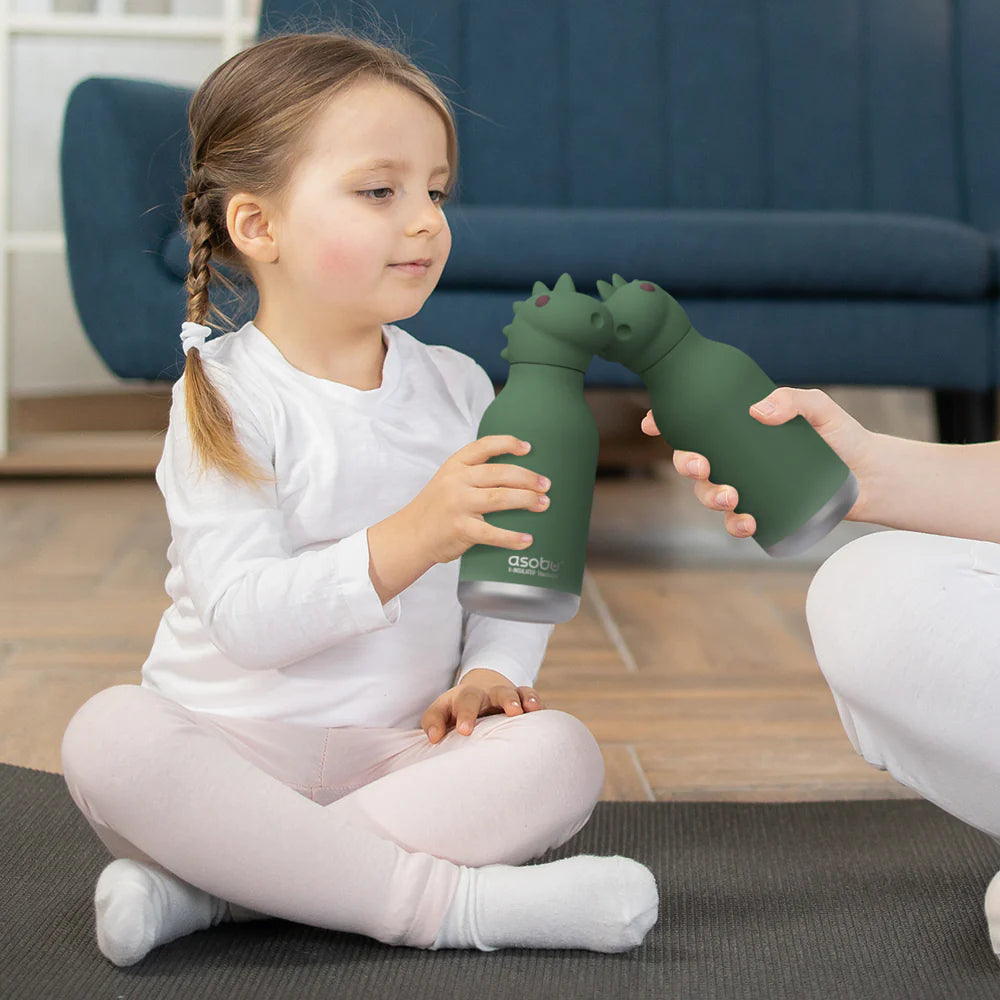 Dinosaur Bestie Water Bottle - Cute Insulated Stainless Steel Tumbler for Kids, School, Outdoor & Travel - BPA-Free Leak Proof Design