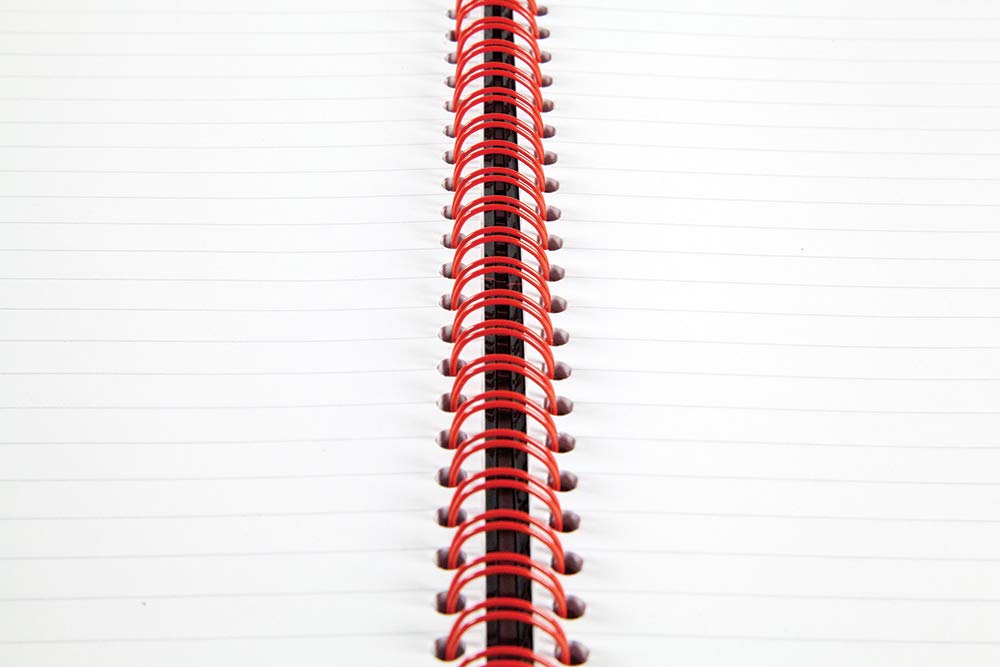 Oxford Black n' Red A5 Glossy Hardback Wirebound Notebook - 5-Pack Ruled Journals with A-Z Index, 140 Pages Each - Perfect for Office, School & Note Taking