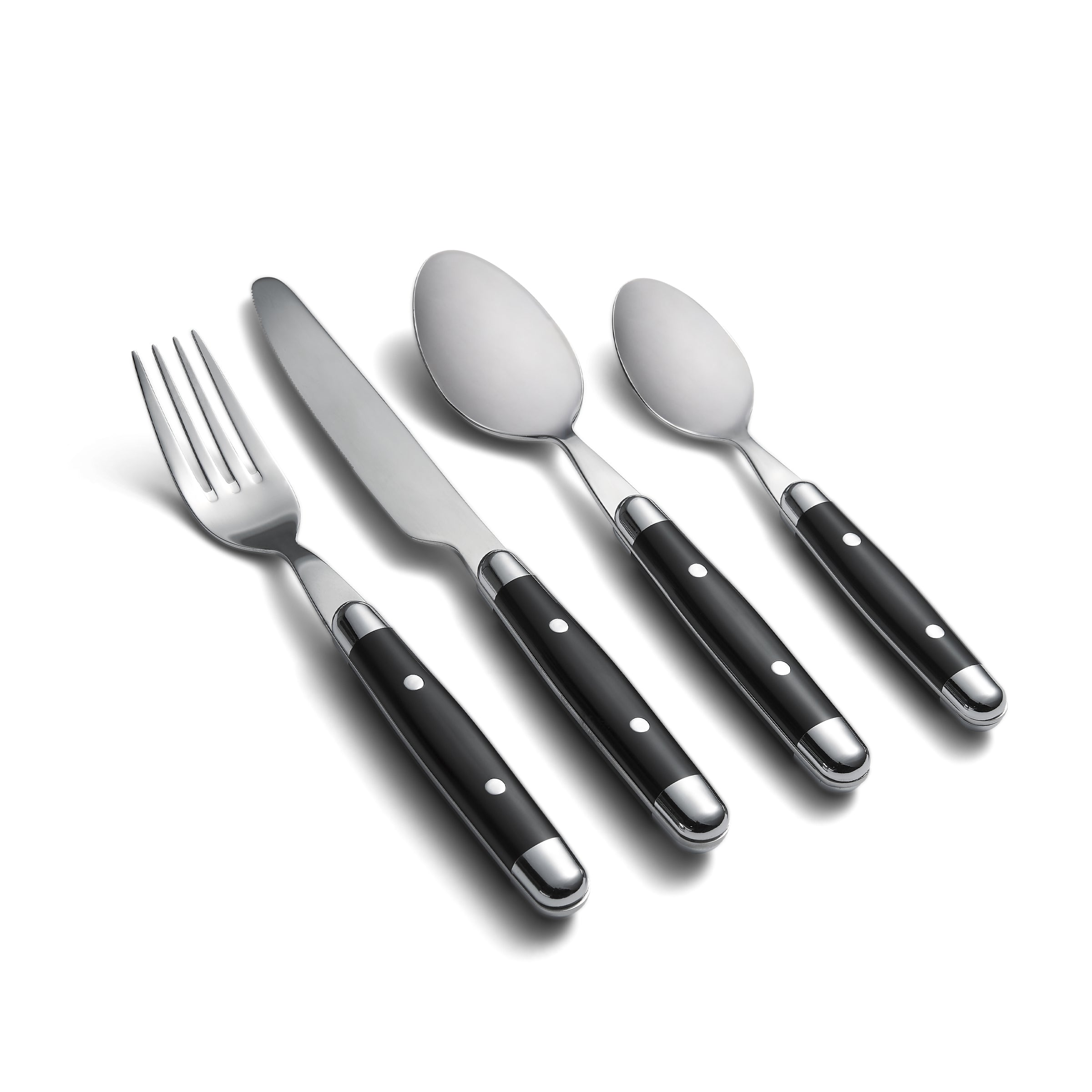 Jubilee Black 16-Piece Flatware Set - Stainless Steel Silverware for 4 Place Settings - Elegant Dining Utensils for Home, Wedding & Restaurant Use