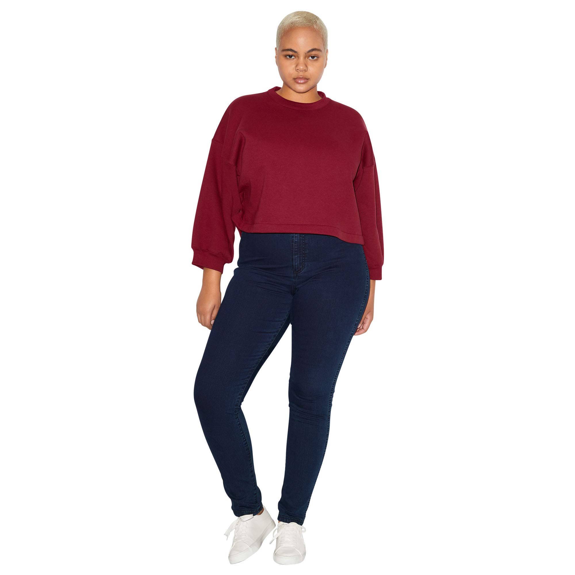 American Apparel Women's Flex 3/4 Balloon Sleeve Top - Soft Stretch Casual Blouse for Work & Weekend Outfits | Perfect for Office, Date Night & Spring Layering